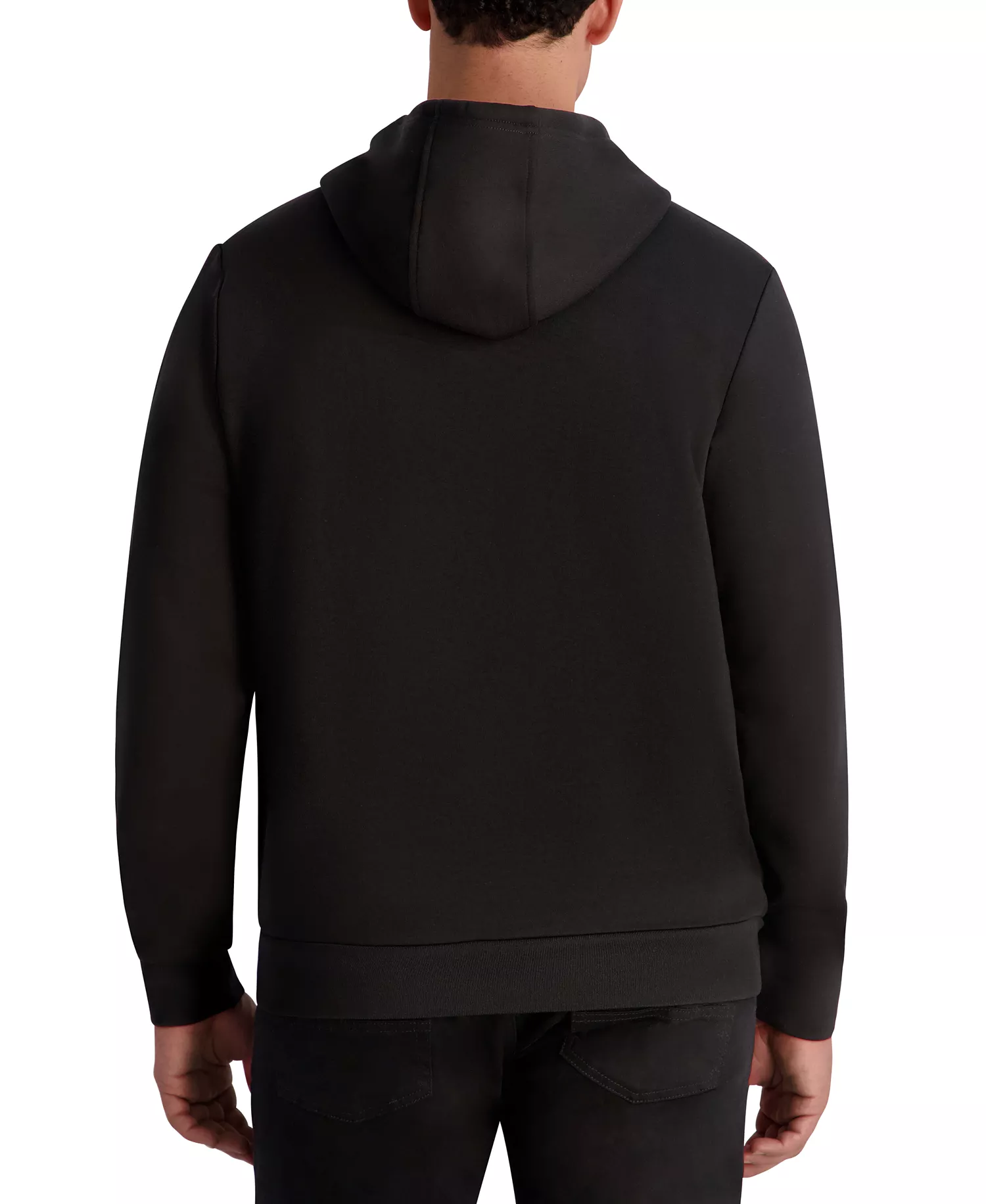 Men's Embossed Logo Detail Pull-On Hoodie - Black - 2XL