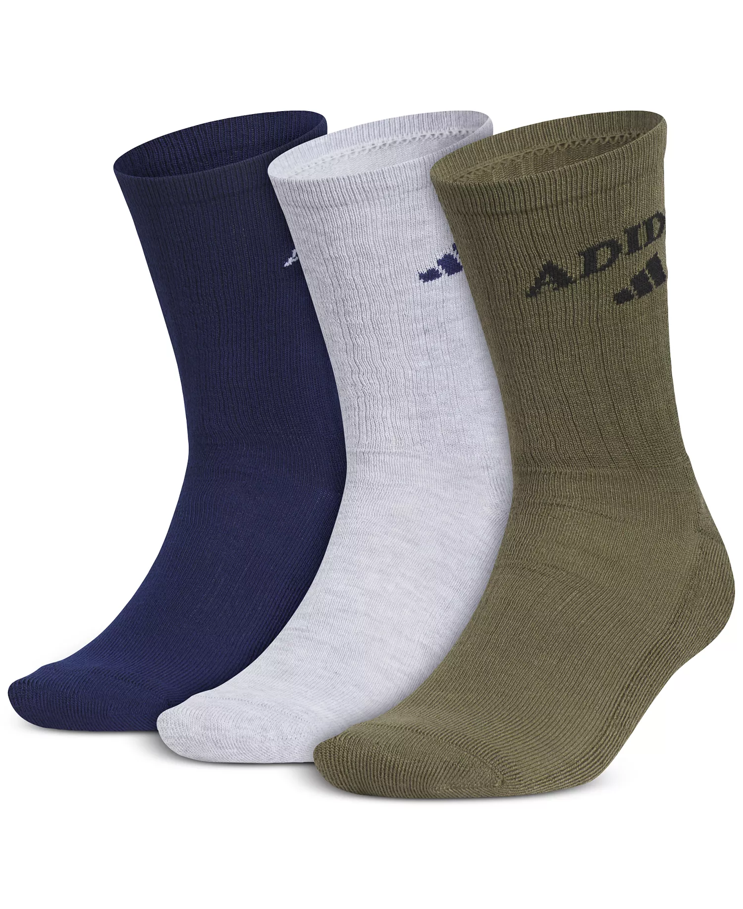 Men's Foundation Sport 3-Pk. Crew Socks - Dark Blue/cool Light Heather/olive Strata Green - ONE SIZE