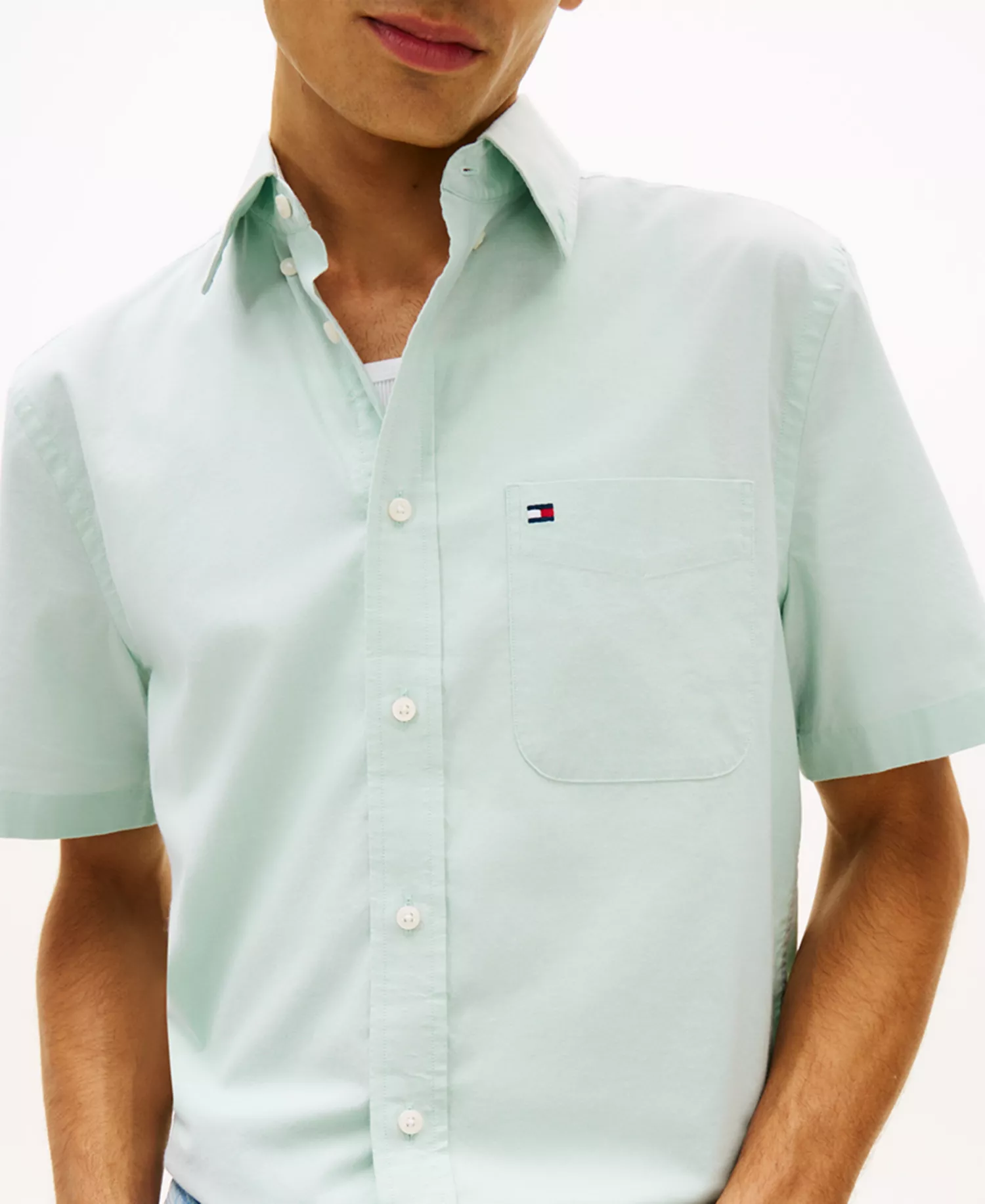 Men's Short-Sleeve Oxford Shirt - Crushed Mint - L