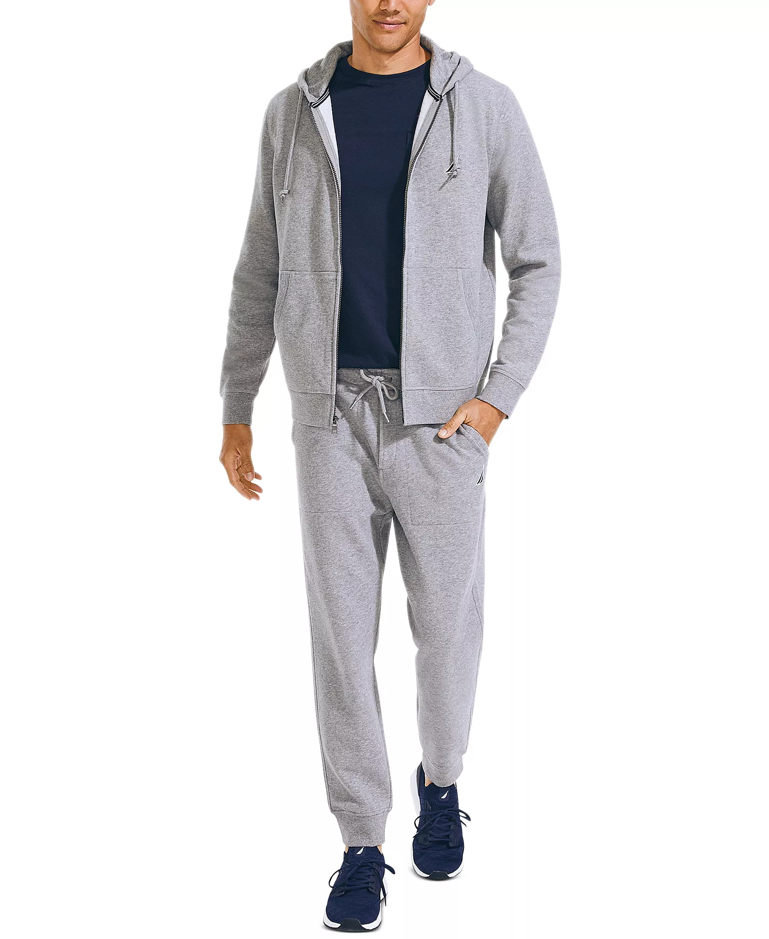 Men's Classic-Fit Super Soft Knit Fleece Zip Hoodie - Stone Grey - 2XL