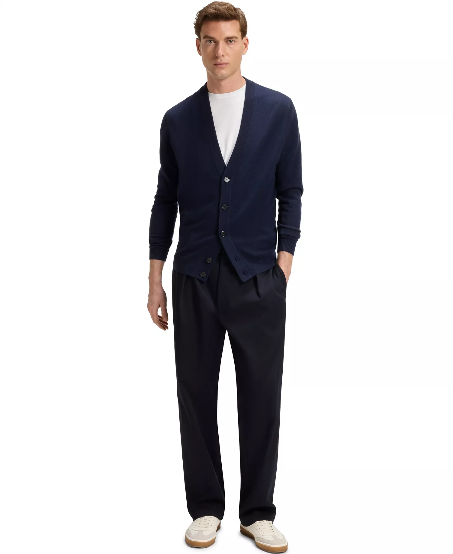 BECKHAM x BOSS Men's Mercerized Cotton Regular-Fit T-Shirt - White - XL