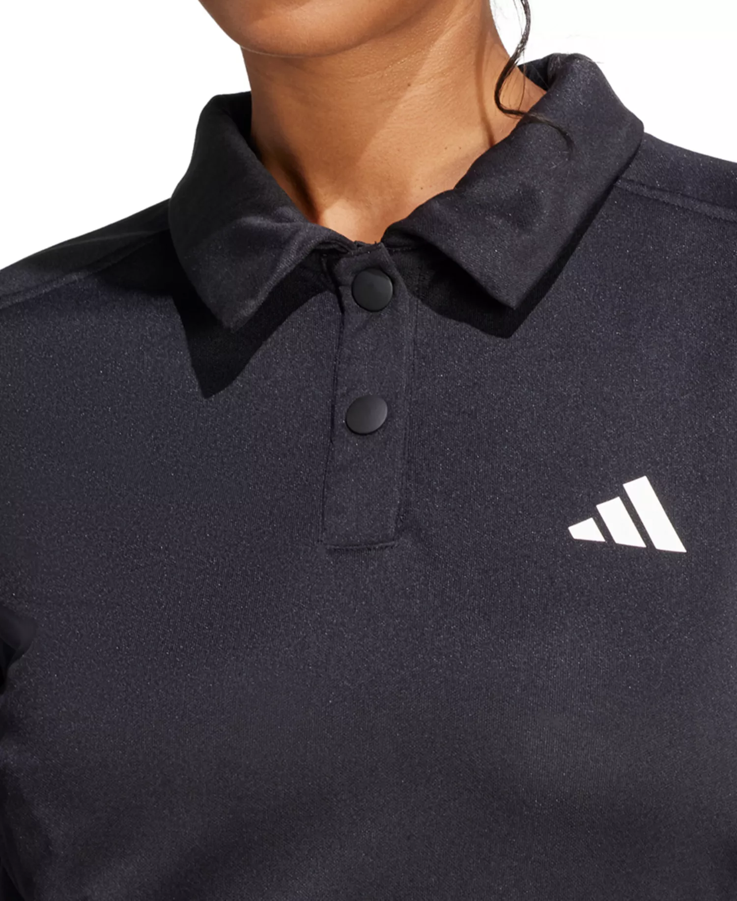 Women's Iconic 3-Stripes Snap Track Top - Black/black - L