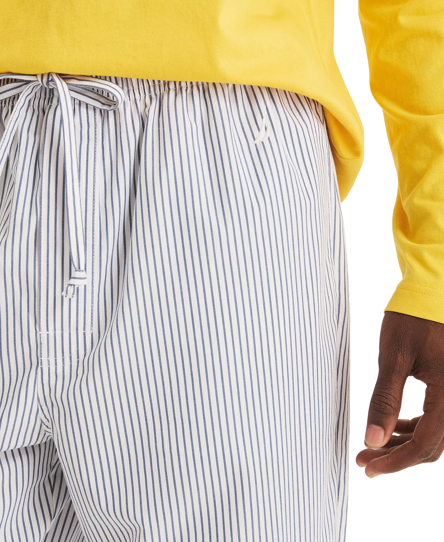 Men's Striped Poplin Pajama Pants - Ensign Blue - L