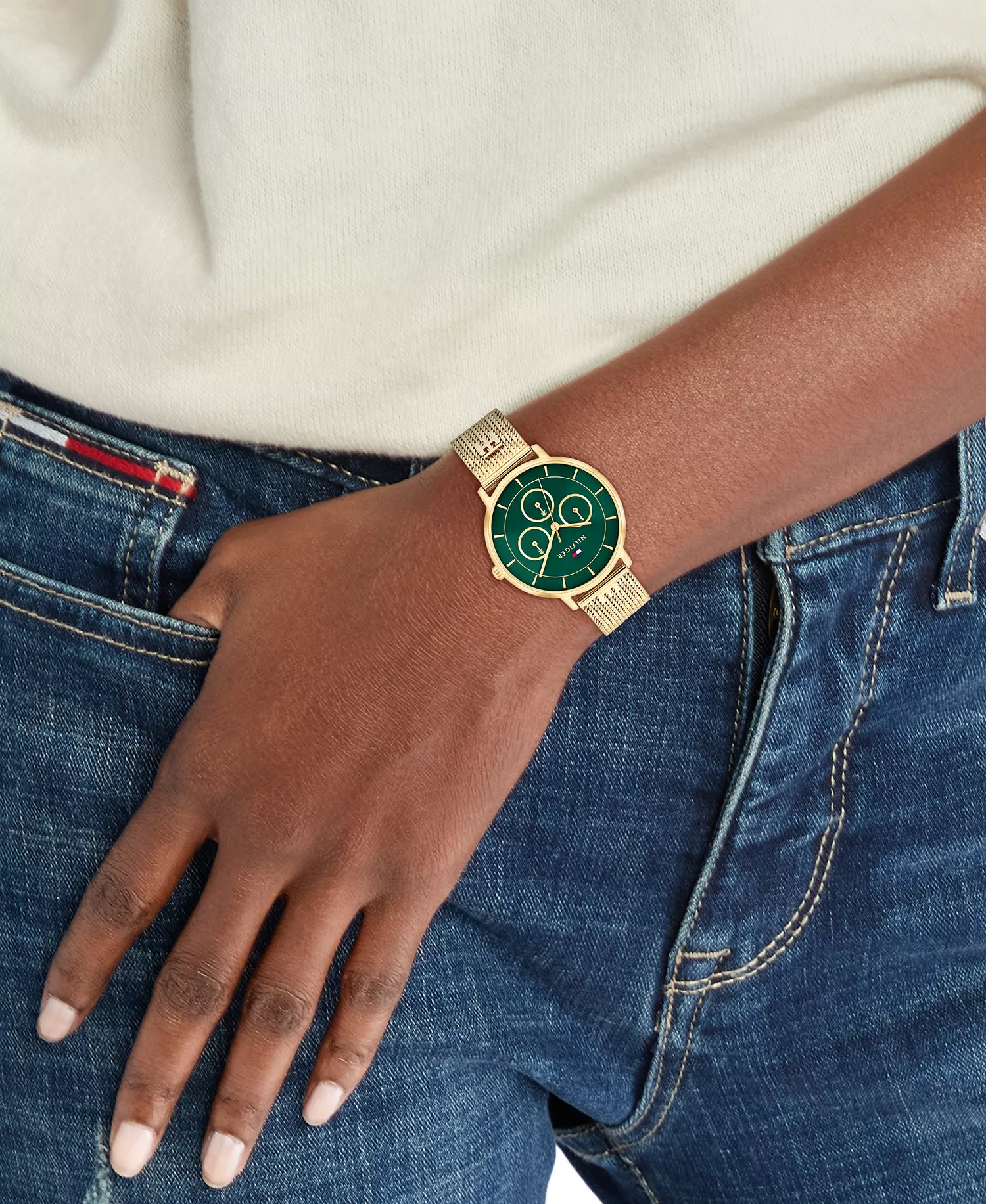 Women's Multifunction Gold Tone Stainless Steel Mesh Bracelet Watch, 36mm - Gold - No Size