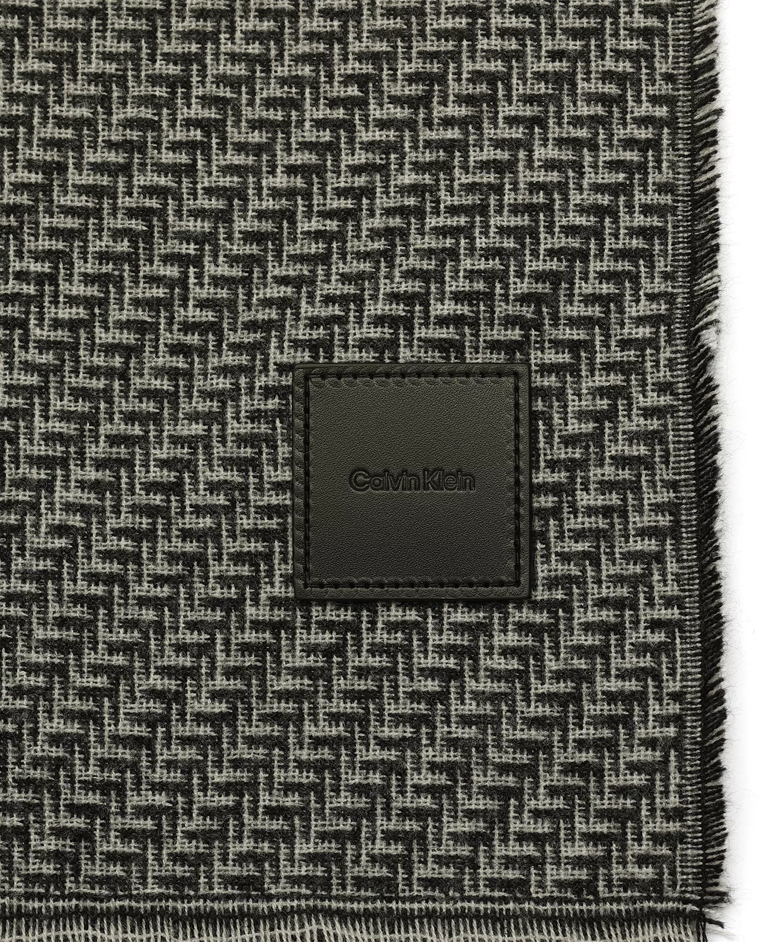 Mixed Pattern Yarn Dye Scarf - Black - OS