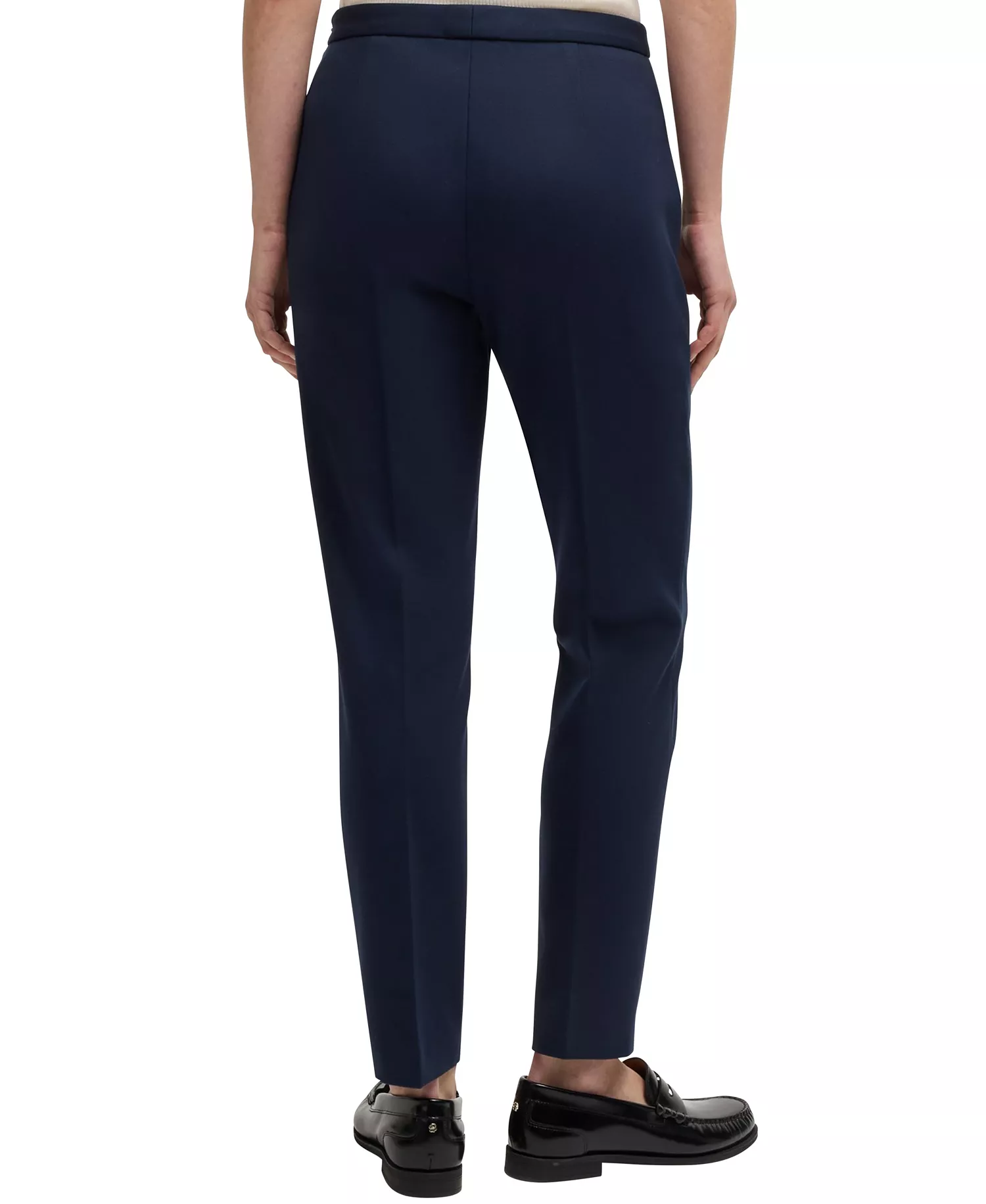 Women's Front Crease Regular Fit Trouser Pants - Dark Blue - 0