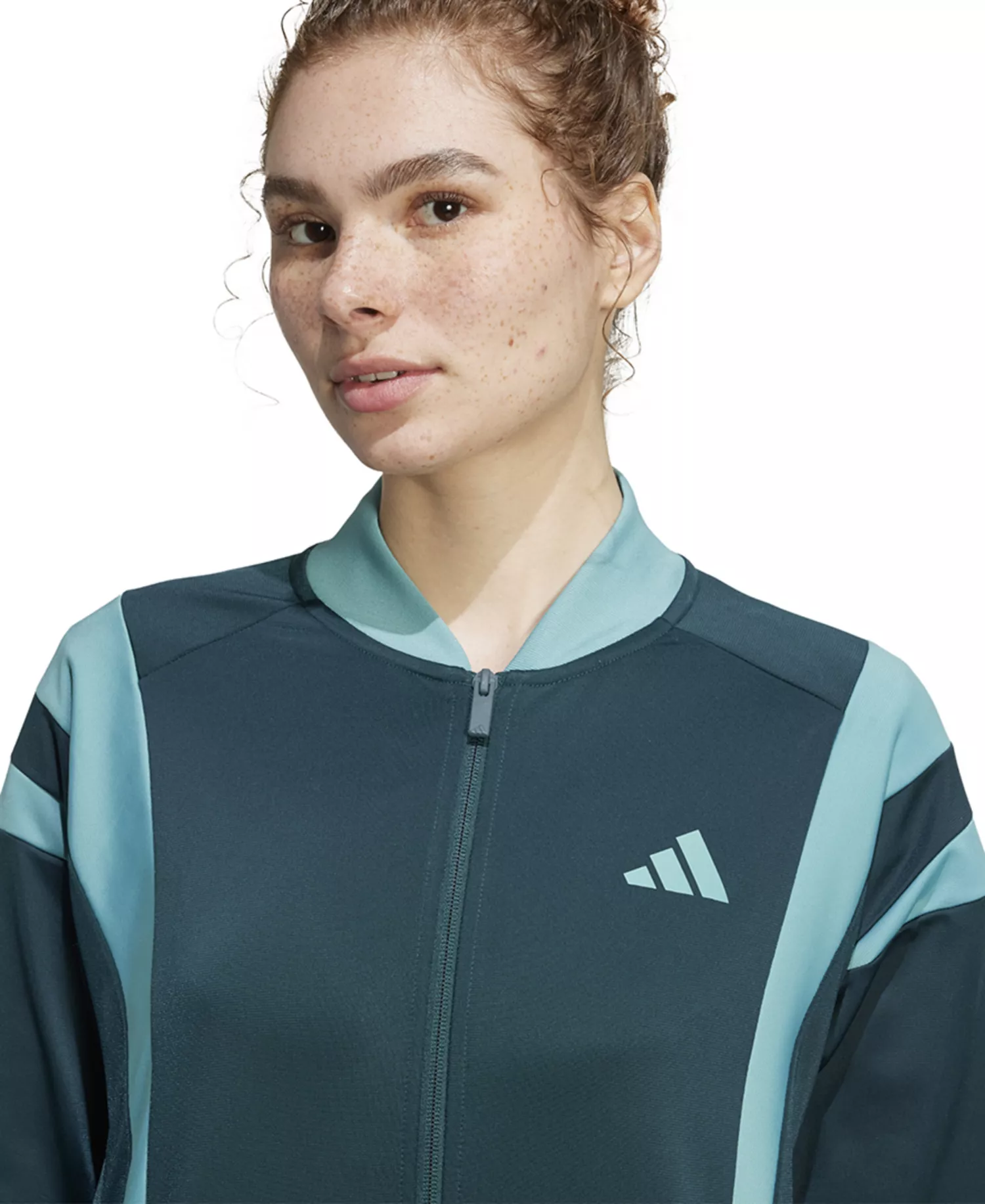 Women's Full-Zip 3S Fashion Track Jacket - Aurora Ivy/powder Teal - 2XL