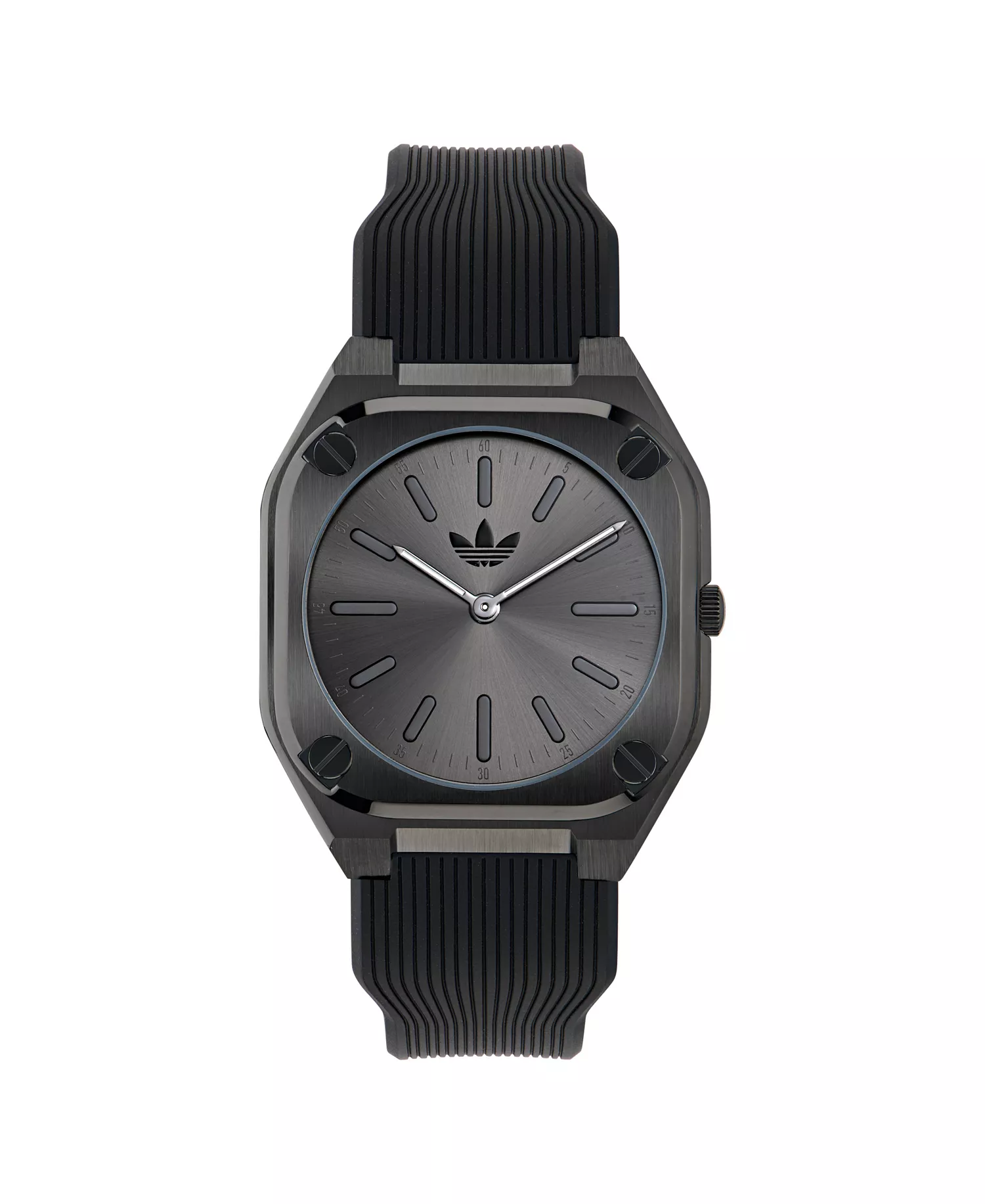 Unisex Analog Black Silicone Watch, 39mm - Black - No Size