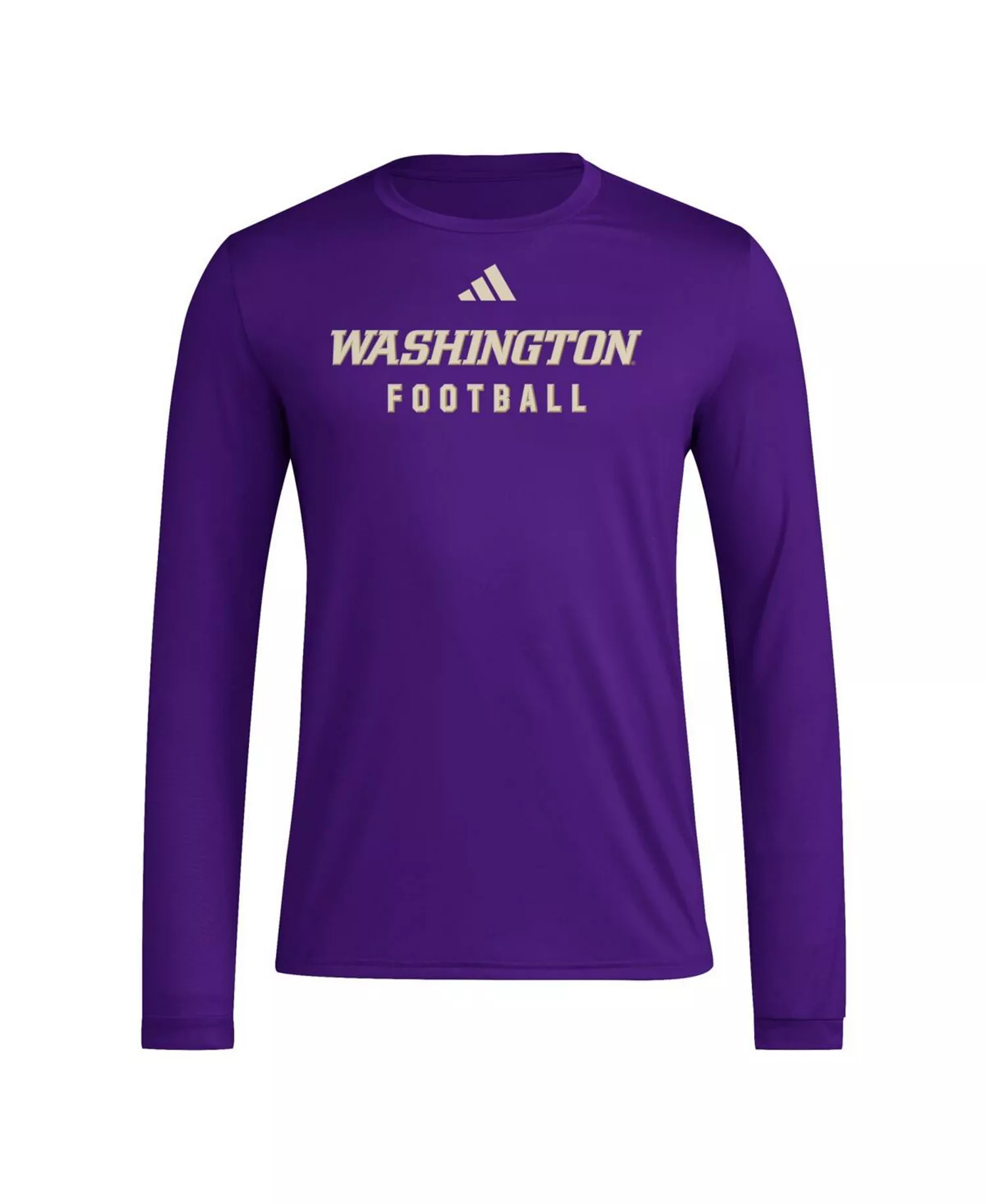Men's Purple Washington Huskies Locker Practice Football Pre-Game Long Sleeve T-Shirt - Purple - 2XL