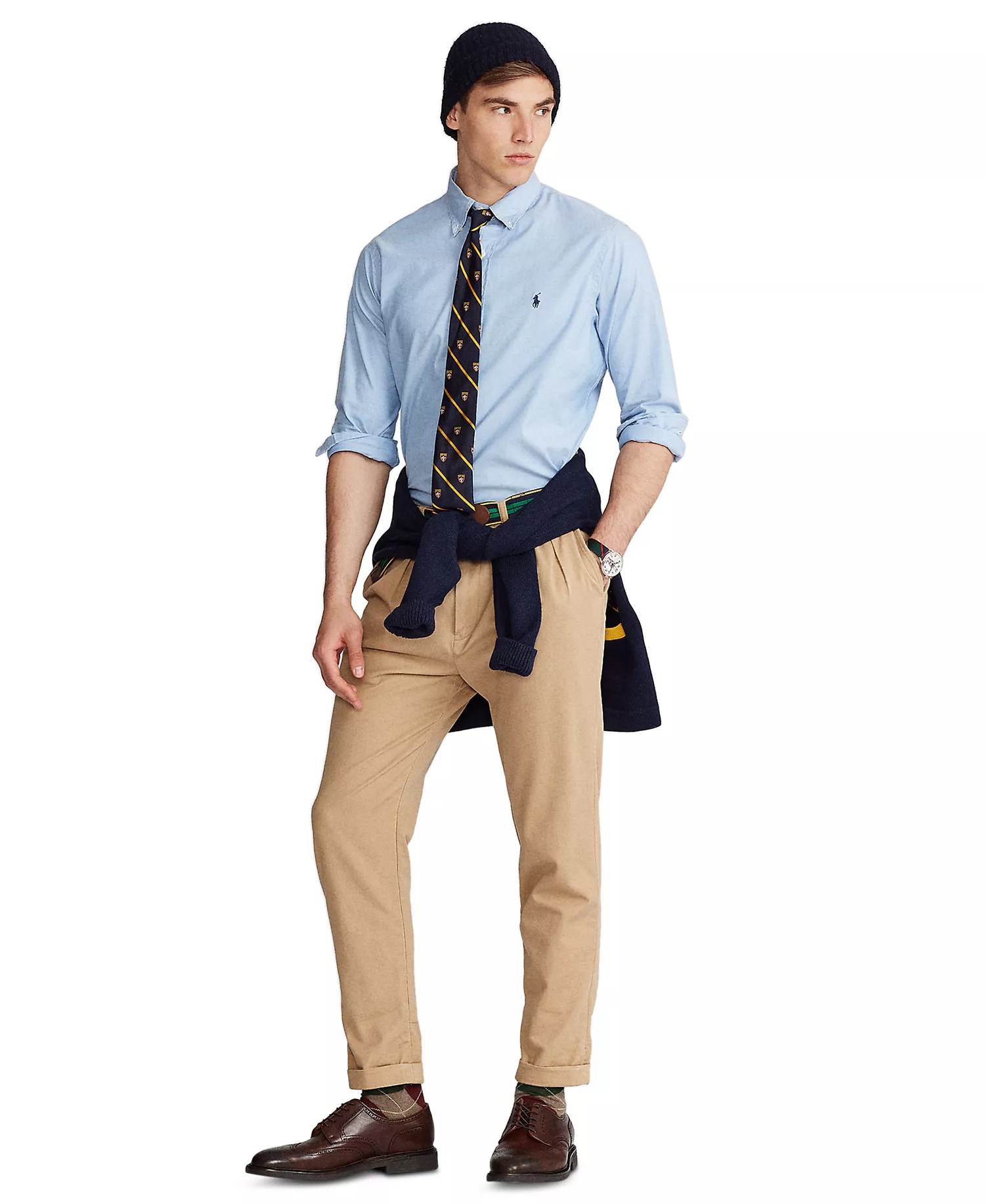 Men's Classic-Fit Stretch Oxford Shirt - Blue - 2XL