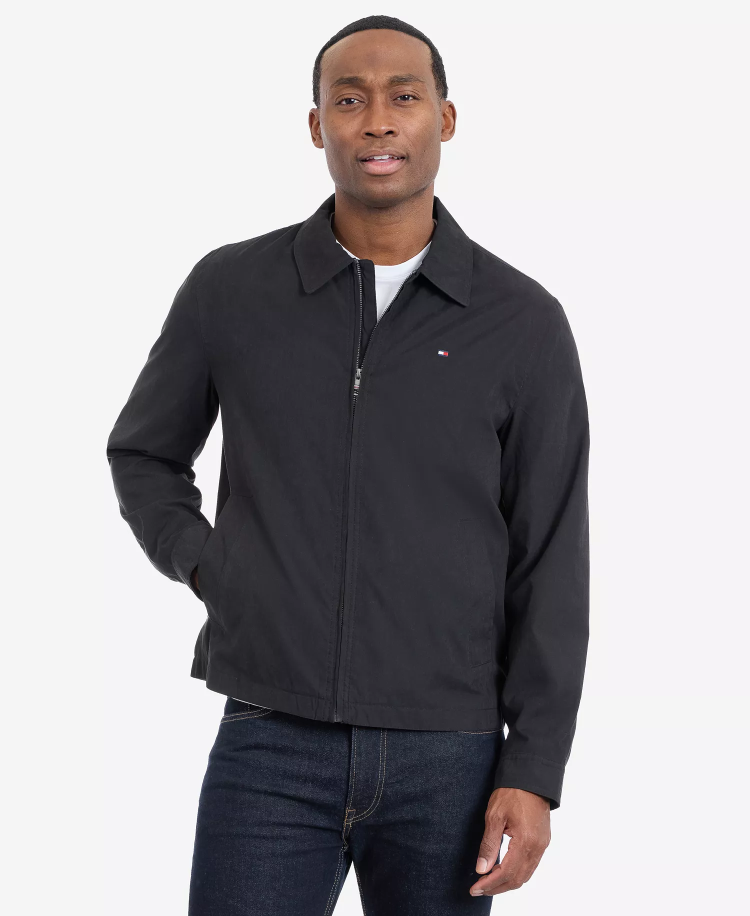Men's Wind Resistant Golf Jacket - Black - 2XL