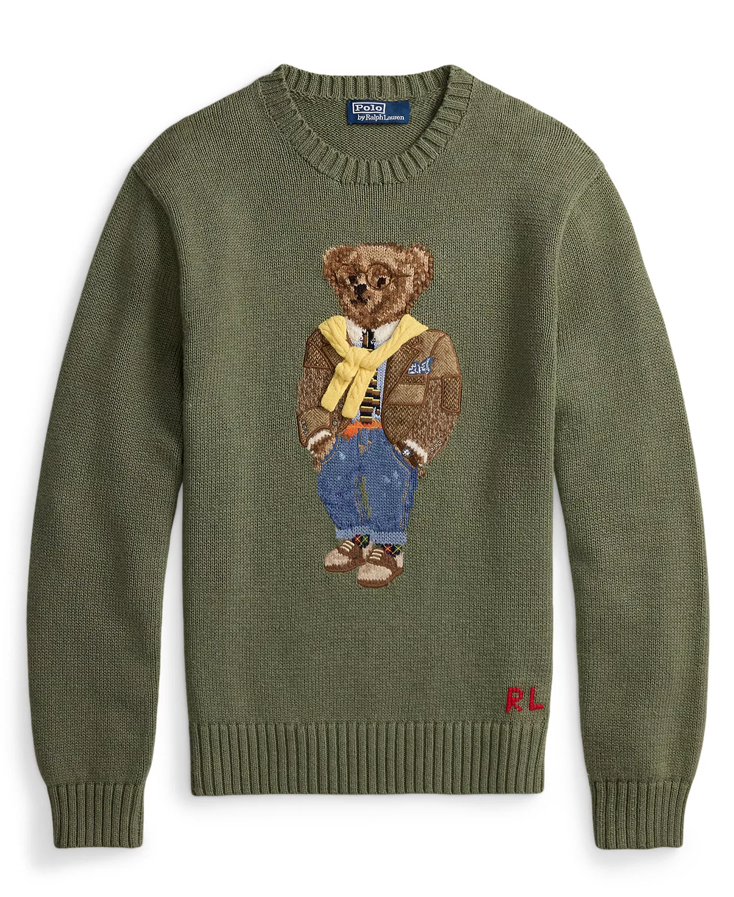 Men's Bear Graphic Crewneck Sweater - Lovette Heather - L