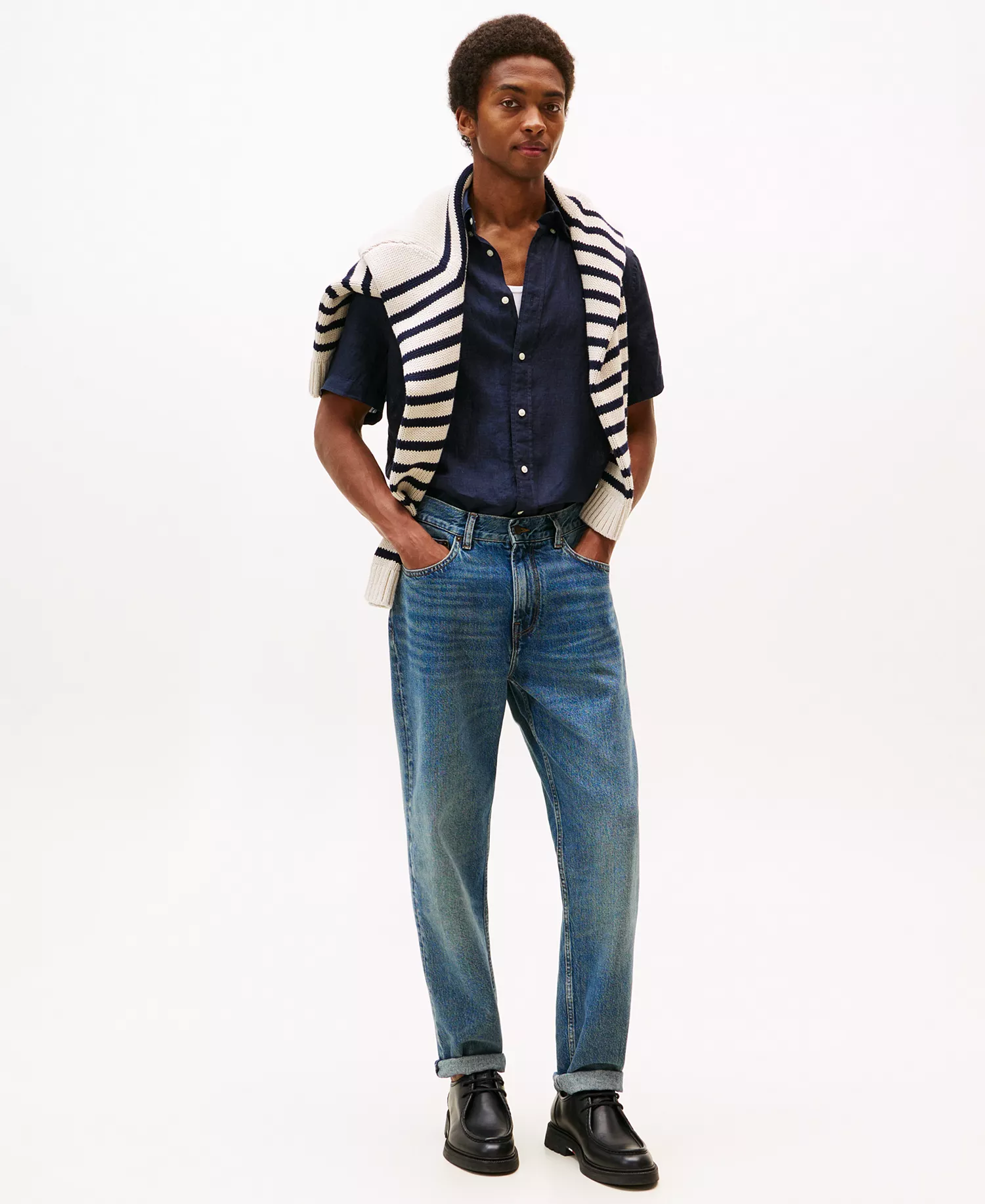 Men's Regular-Fit Linen Short-Sleeve Shirt - Desert Sky - L