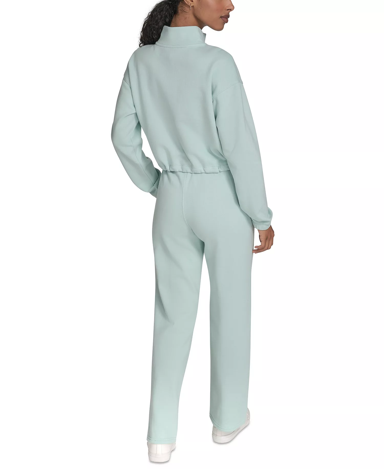 Performance Women's Mini Triple Logo Fleece Half-Zip Pullover Sweatshirt - Aqua Blue / Black - 2XL