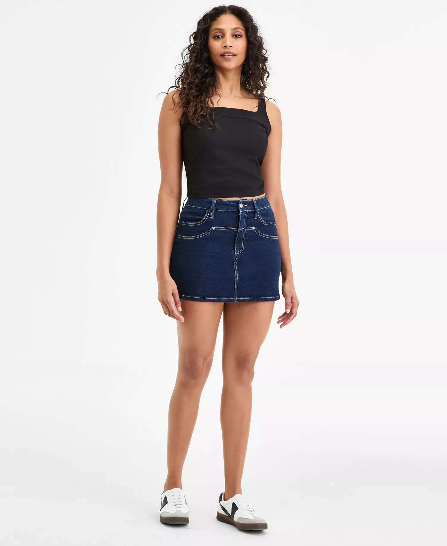 Women's Square-Neck Back-Zip Tank, Exclusively at Macy's - Deep Black - XS