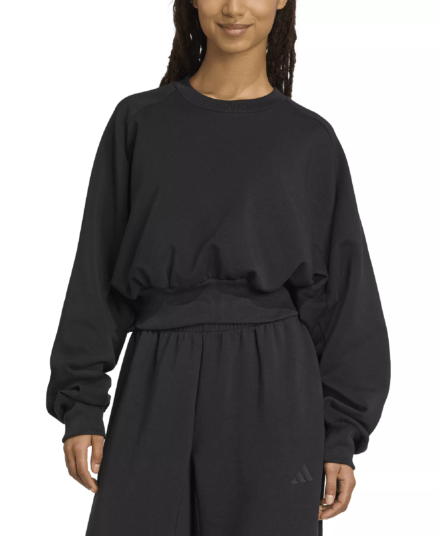 Women's Soft Lux Relaxed Crewneck Sweatshirt - Black - 2XL