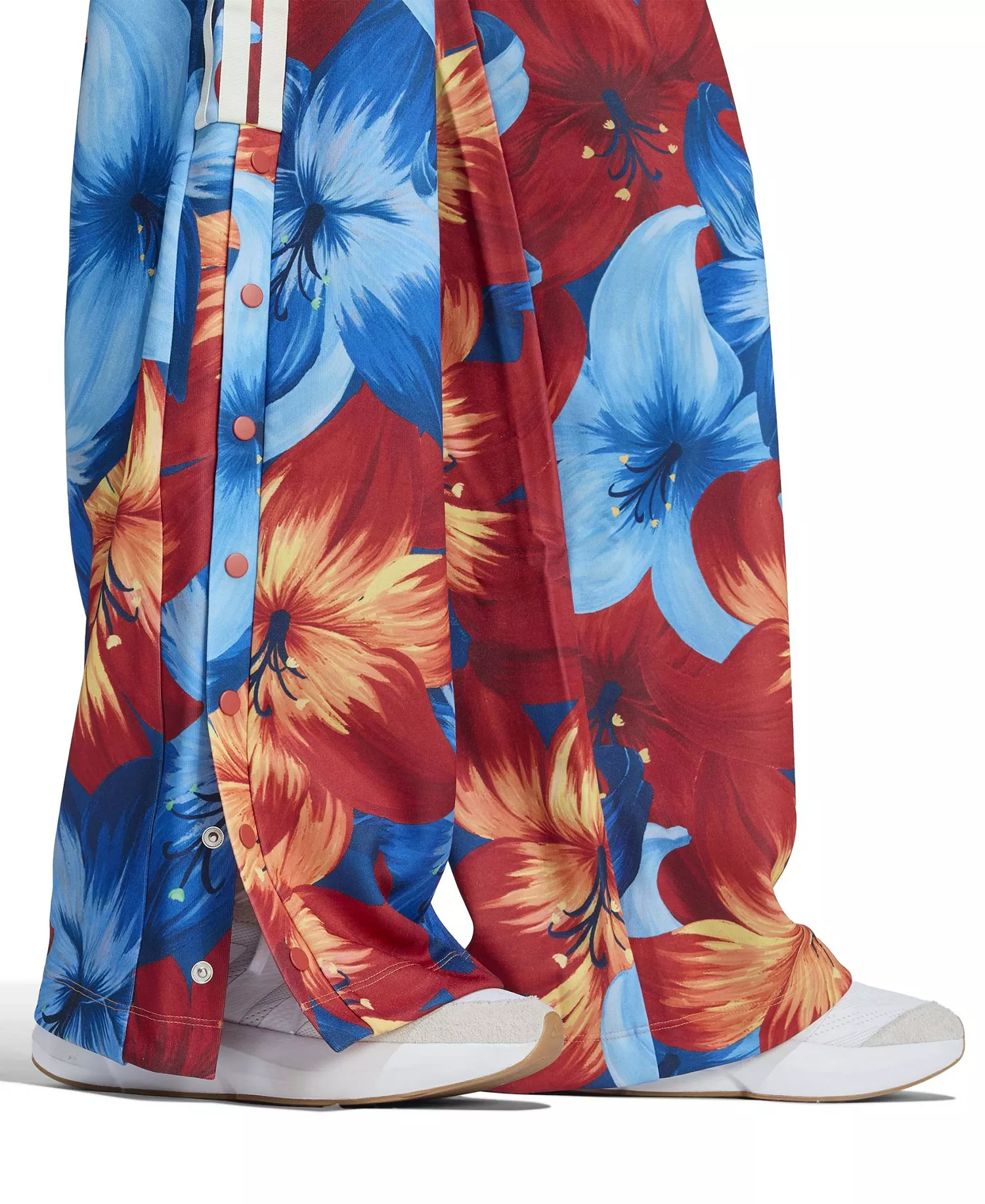 Women's x Farm Rio Drawstring Track Pants - Light Blue/Tactile Red/Cream White - S