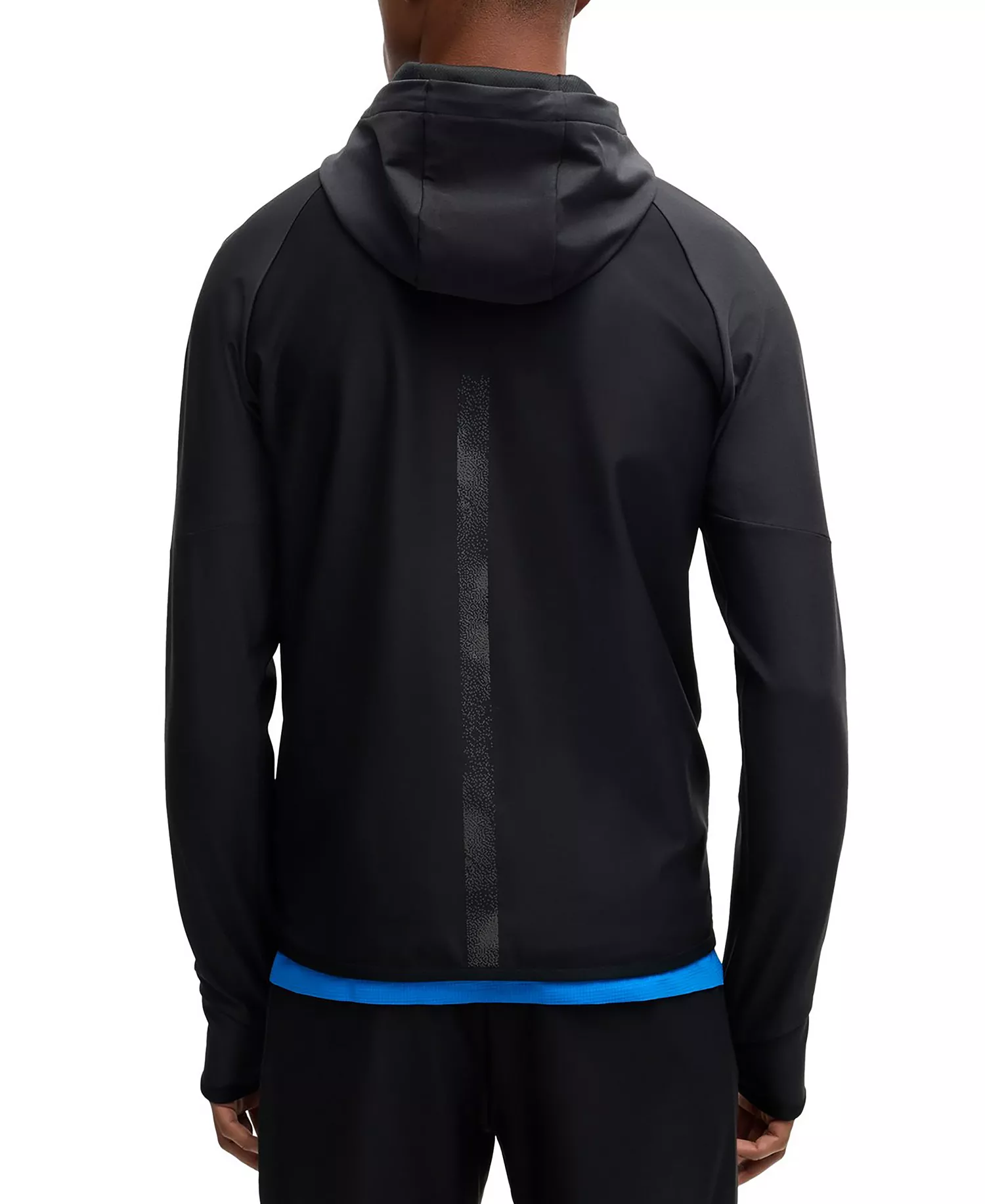 Men's Logo Detail Active-Stretch Zip-Up Hoodie - Black - 2XL