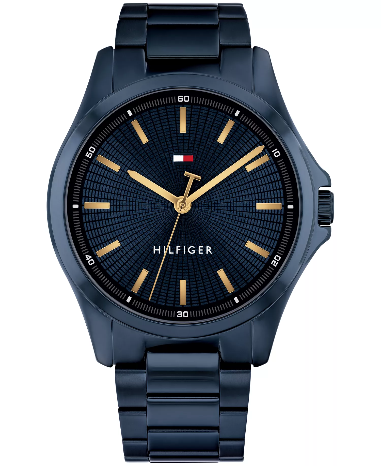 Men's Quartz Ionic Plated Blue Stainless Steel Bracelet Watch, 42mm - Blue - NO SIZE