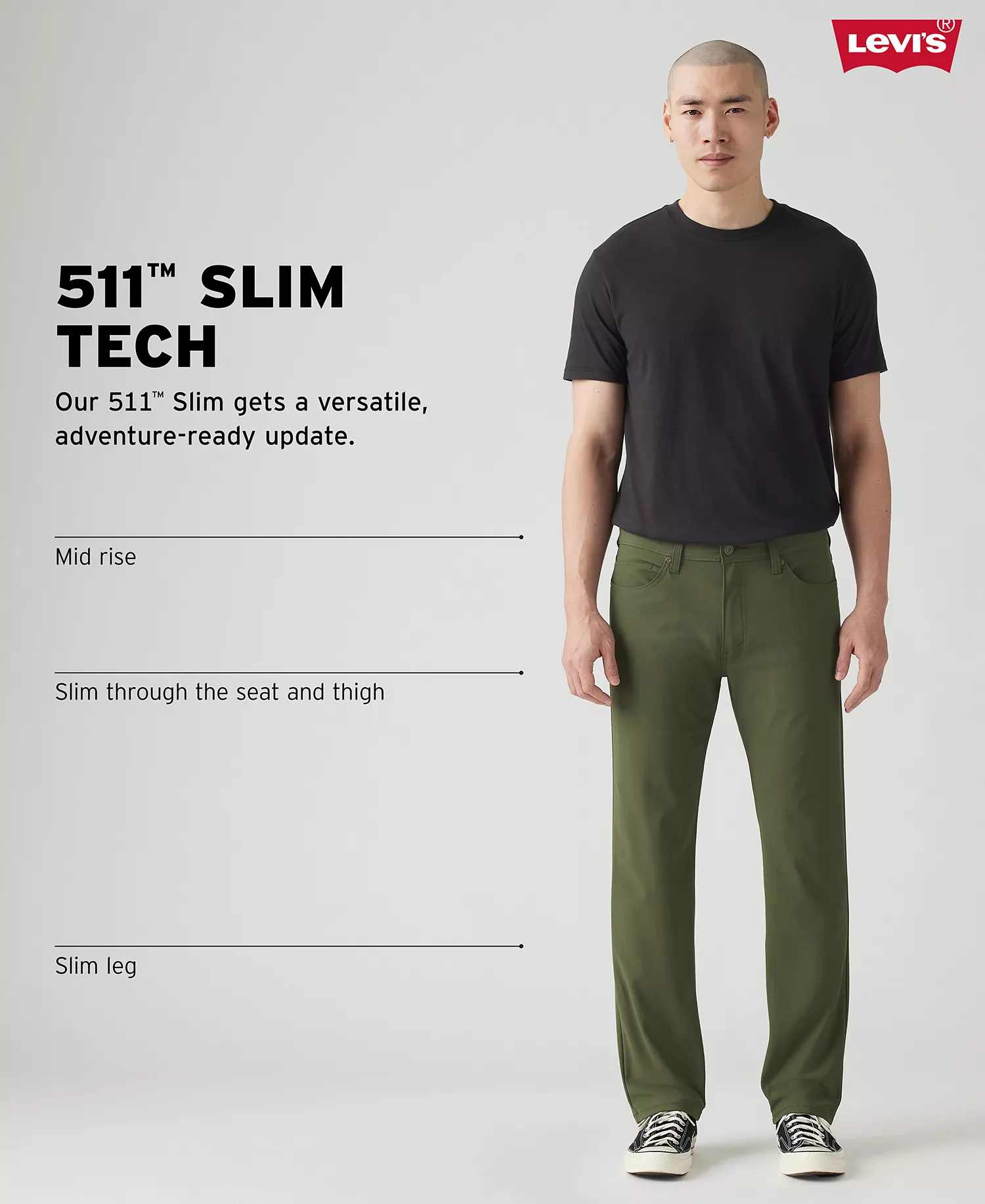 Men's 511 Slim-Fit Flex-Tech Pants - Black - 29 - 30
