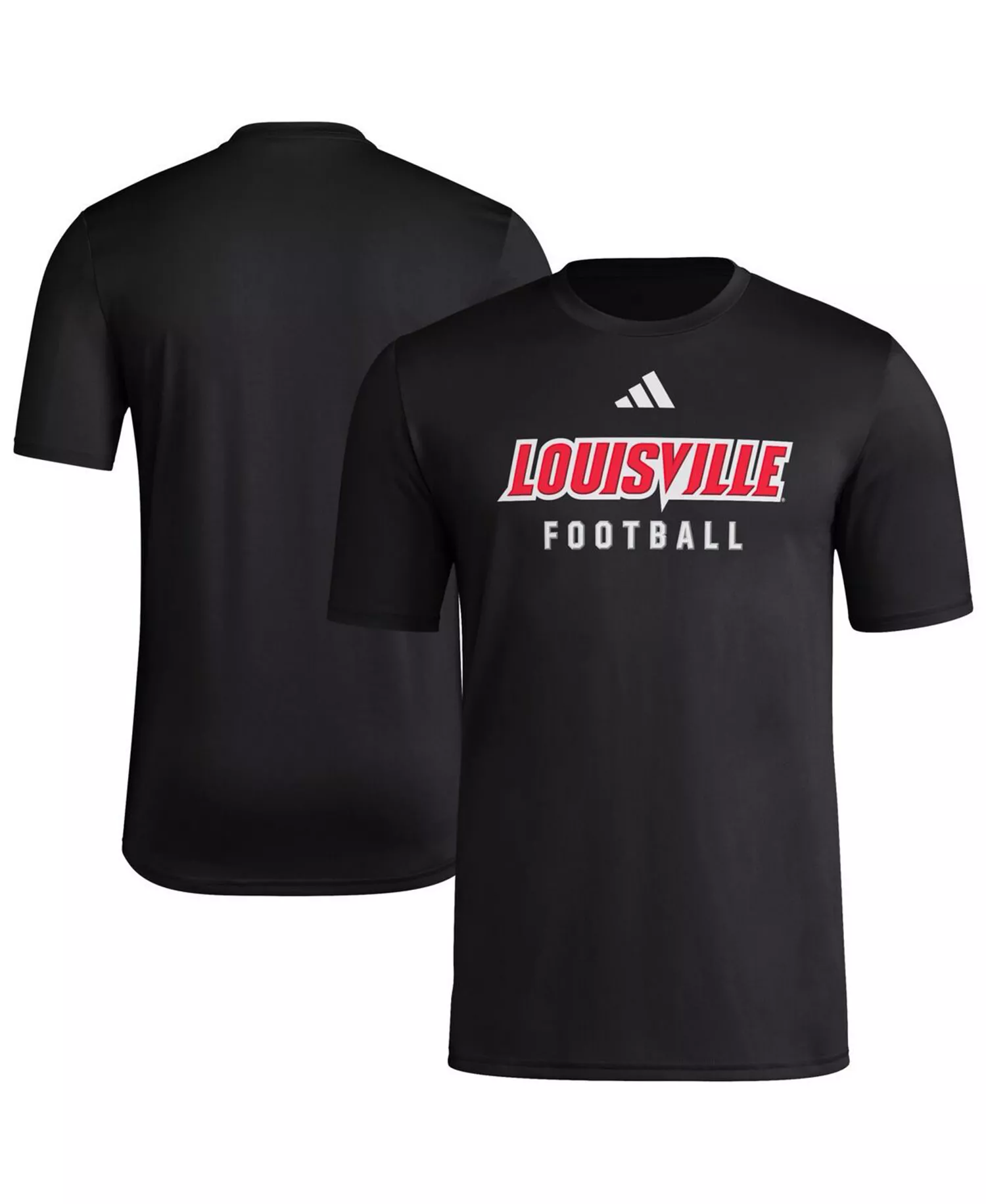 Men's Black Louisville Cardinals Locker Practice Football Pre-Game T-Shirt - Black - L