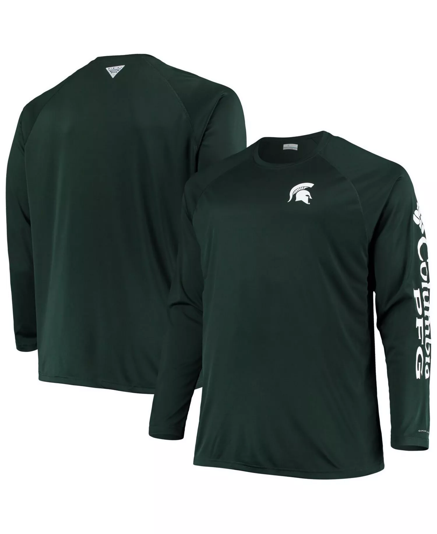 Men's Green Michigan State Spartans Big and Tall Terminal Tackle Omni-Shade Long Sleeve Raglan T-shirt - Green - 2XB