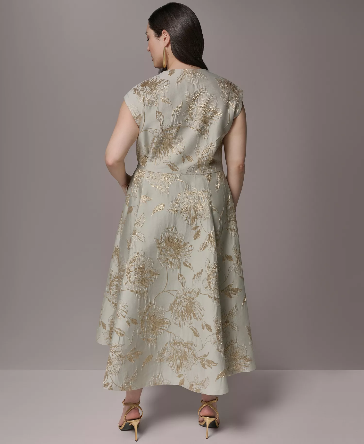 Plus Size Sleeveless Dress - Turin/Tuscan grey - 14W
