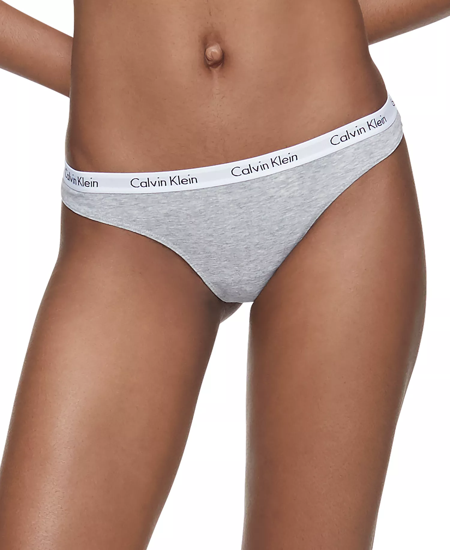 Carousel Cotton 3-Pack Thong Underwear QD3587 - Black/White/Grey Heather - L