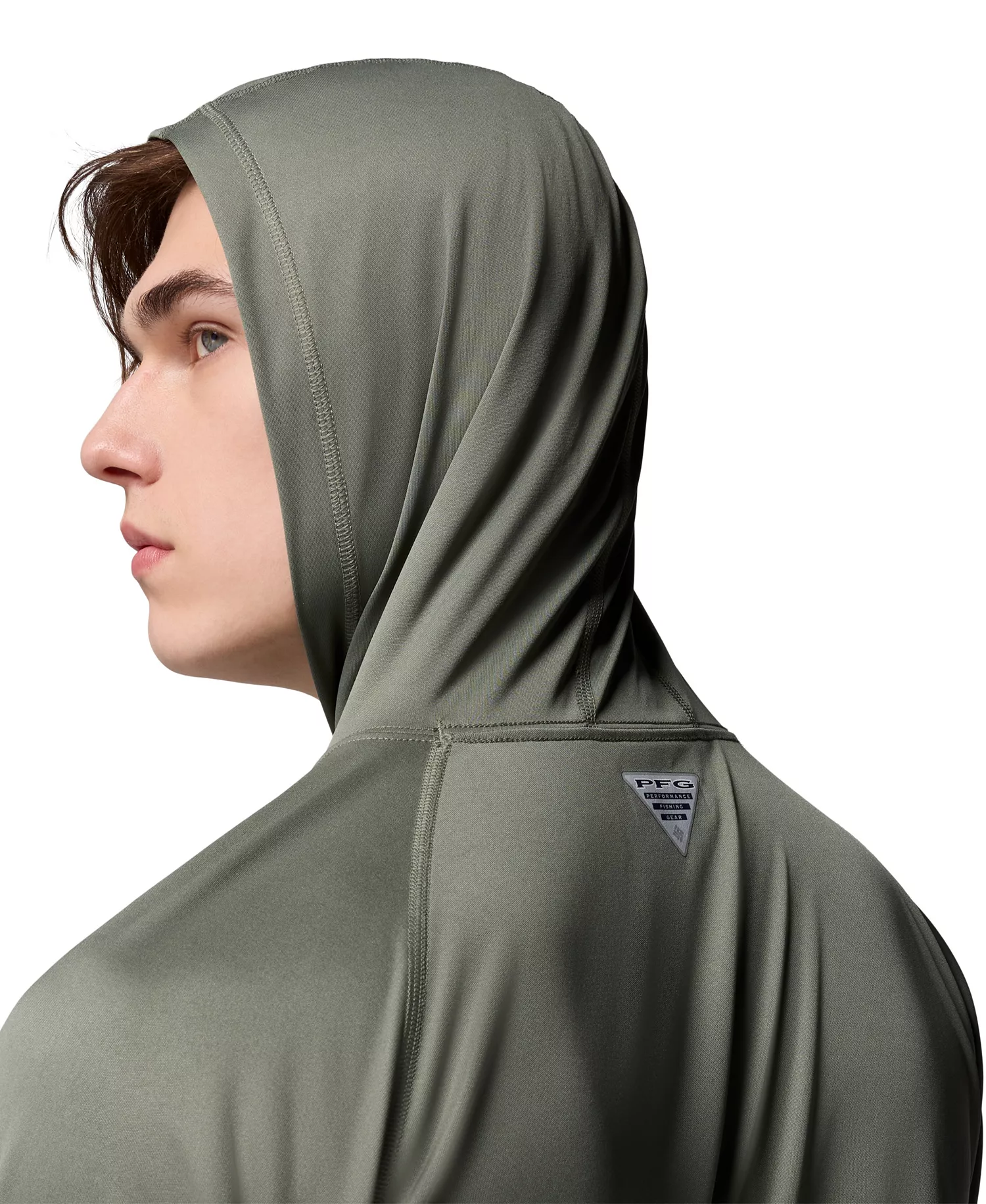 Men's Terminal Tackle Long Sleeve Hoodie - Cypress, Dark stone logo - L