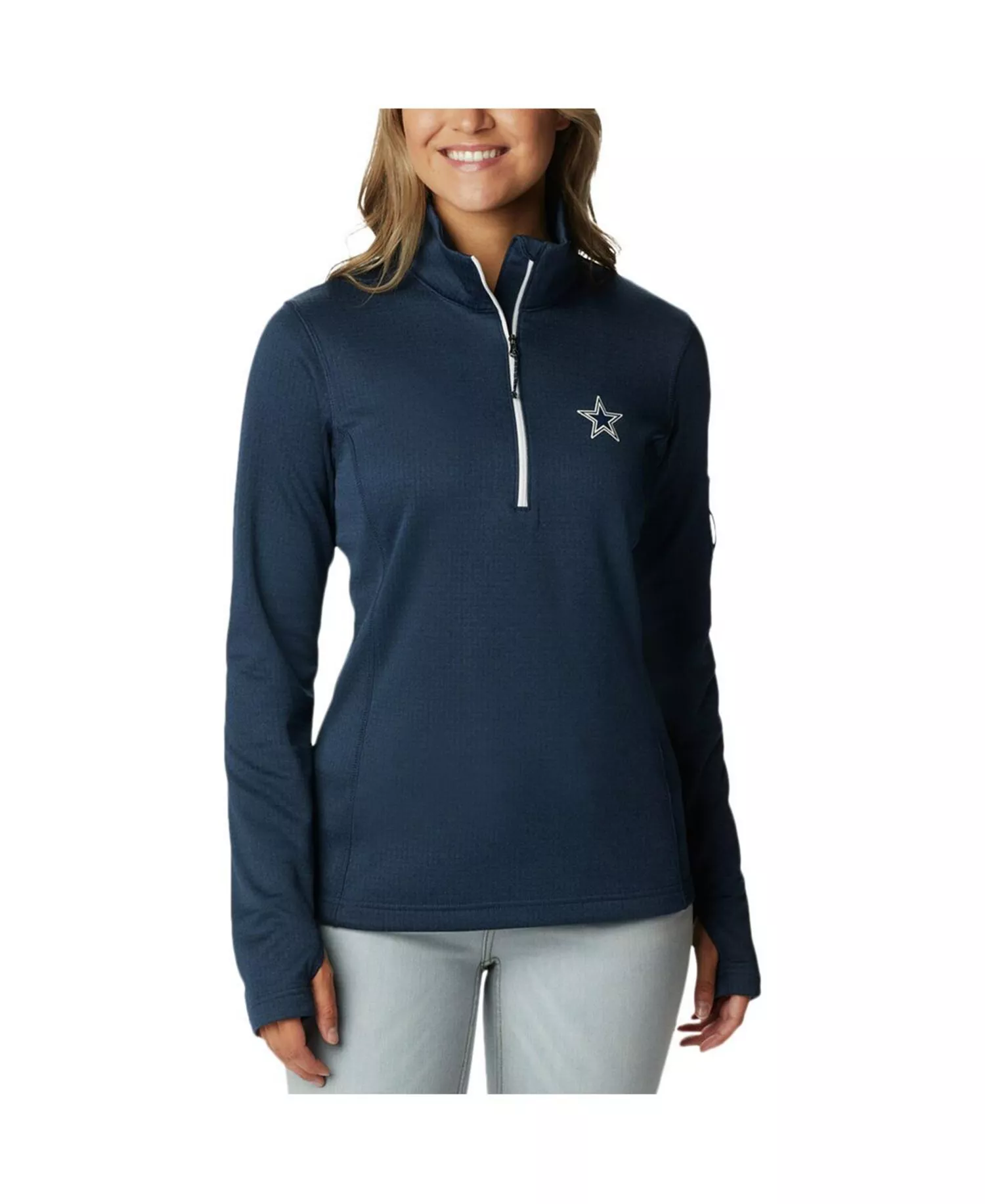 Women's Navy Dallas Cowboys Park View Omni-Wick Half-Zip Top - Navy - 2XL
