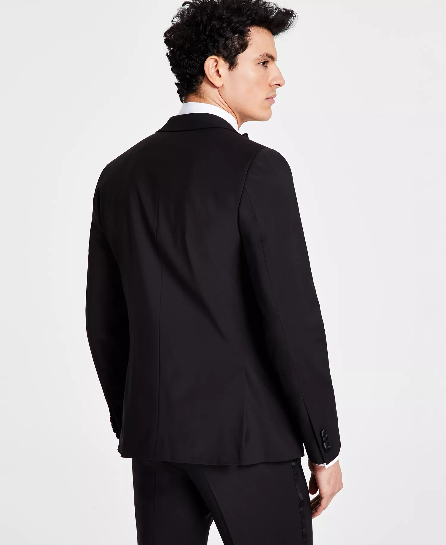 Men's Skinny-Fit Wool Tuxedo Jacket - CLOSE OUT! - Black - 36S