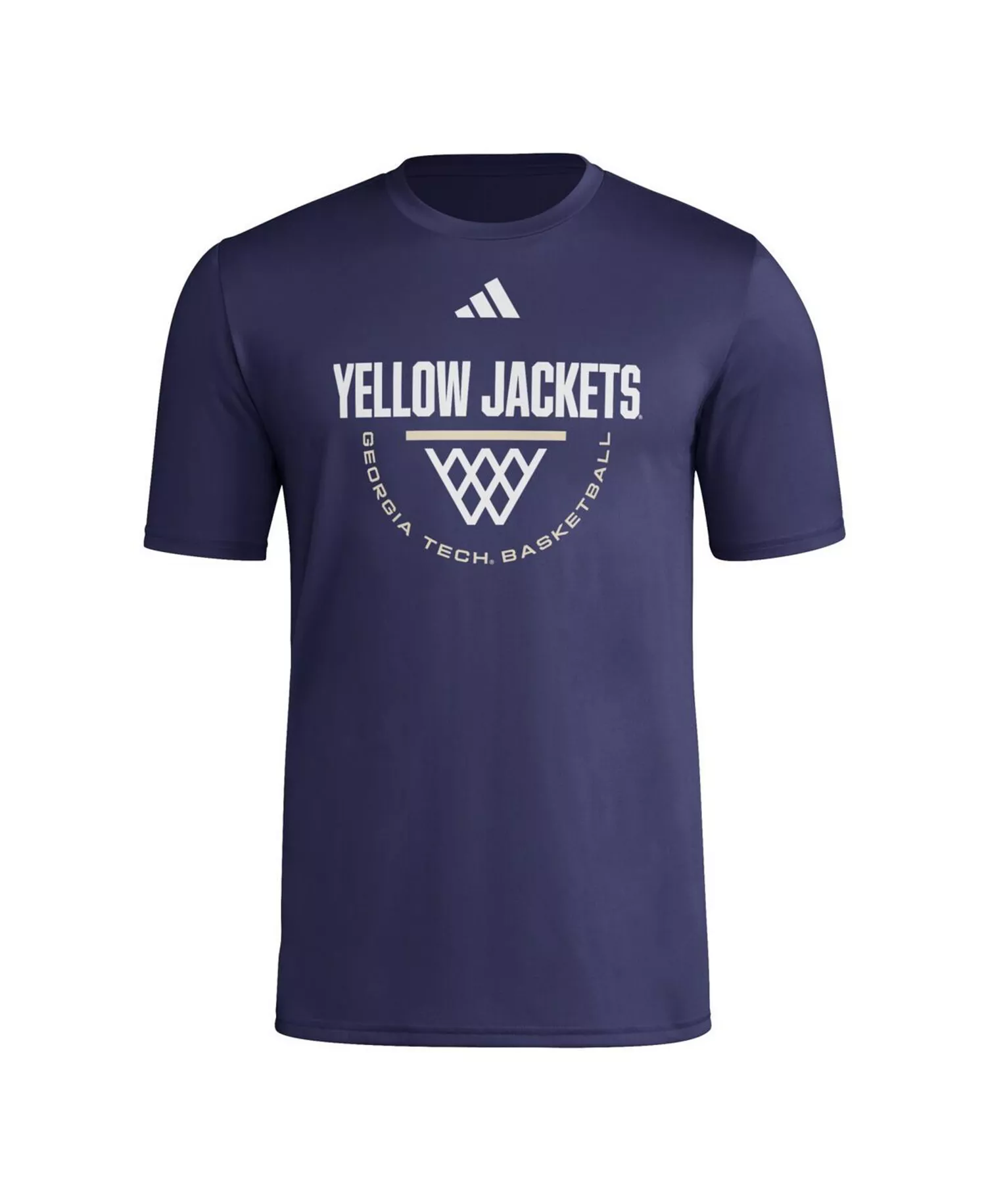 Men's Navy Georgia Tech Yellow Jackets Basketball Practice Net Arch Pregame T-Shirt - Navy - 2XL