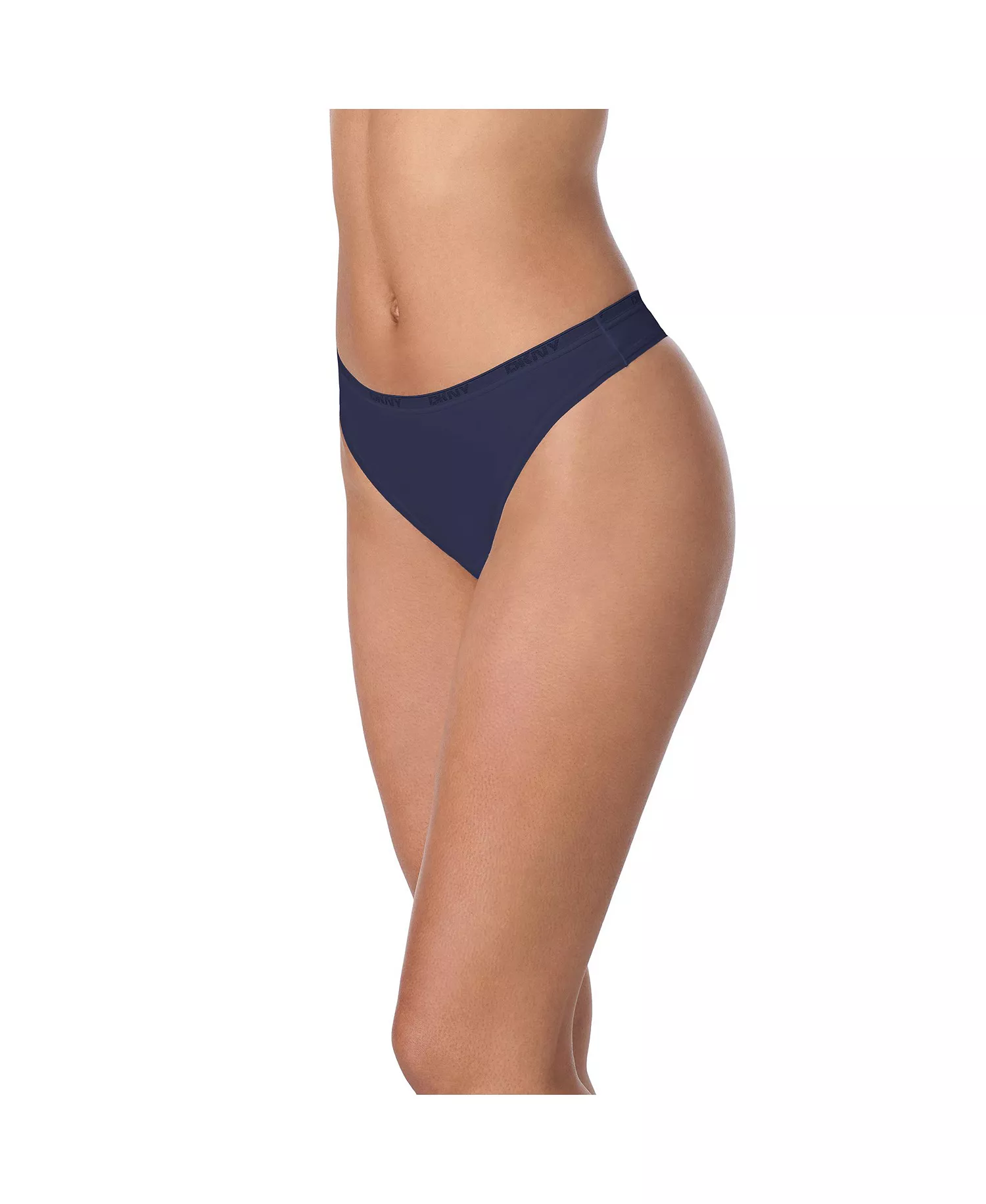 Women's Cotton Modal Thong 3 Pack- DK8461P3 - Black White Navy - L