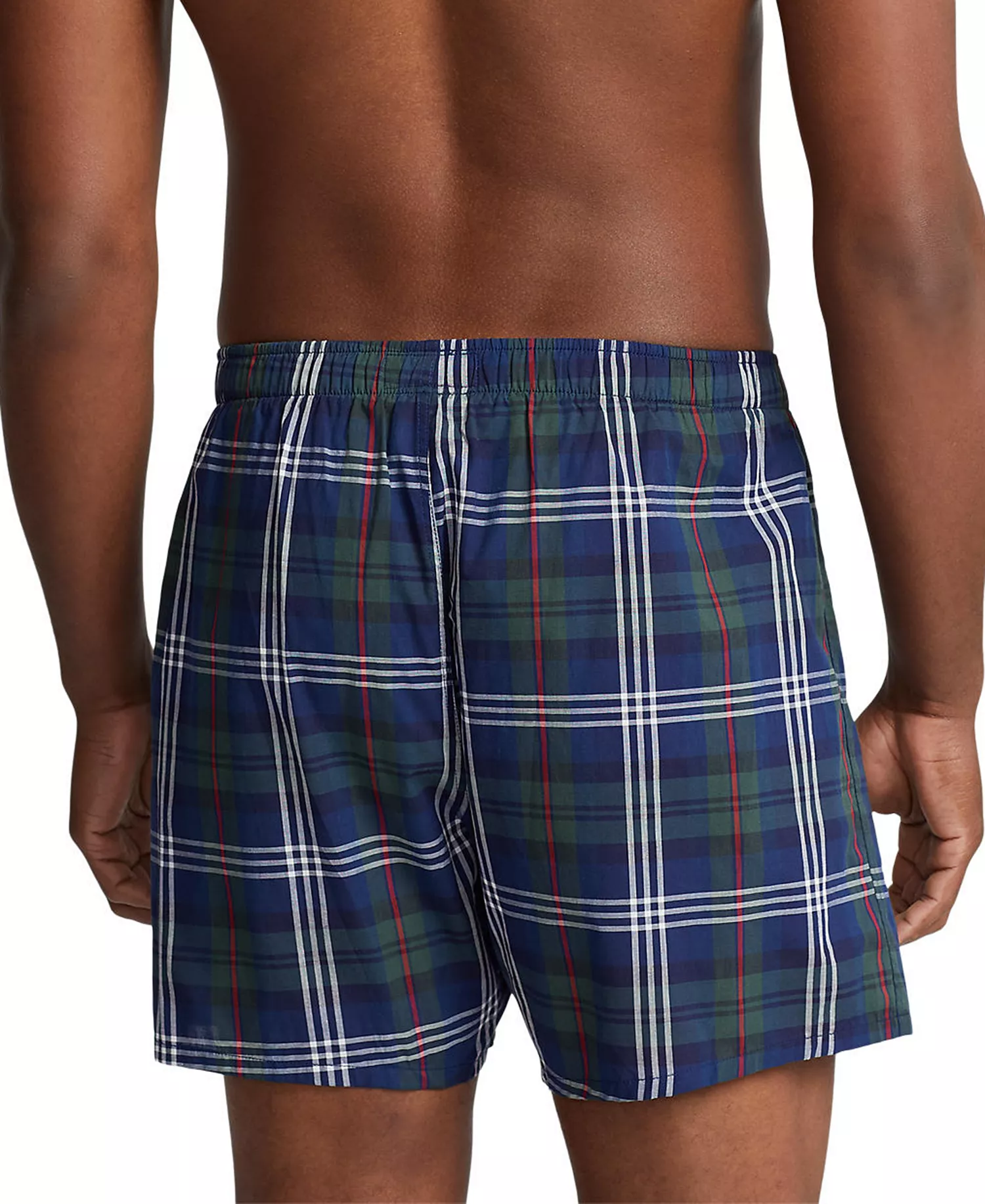 Men's Plaid Single-Button Fly Boxers  - Carson Plaid - L