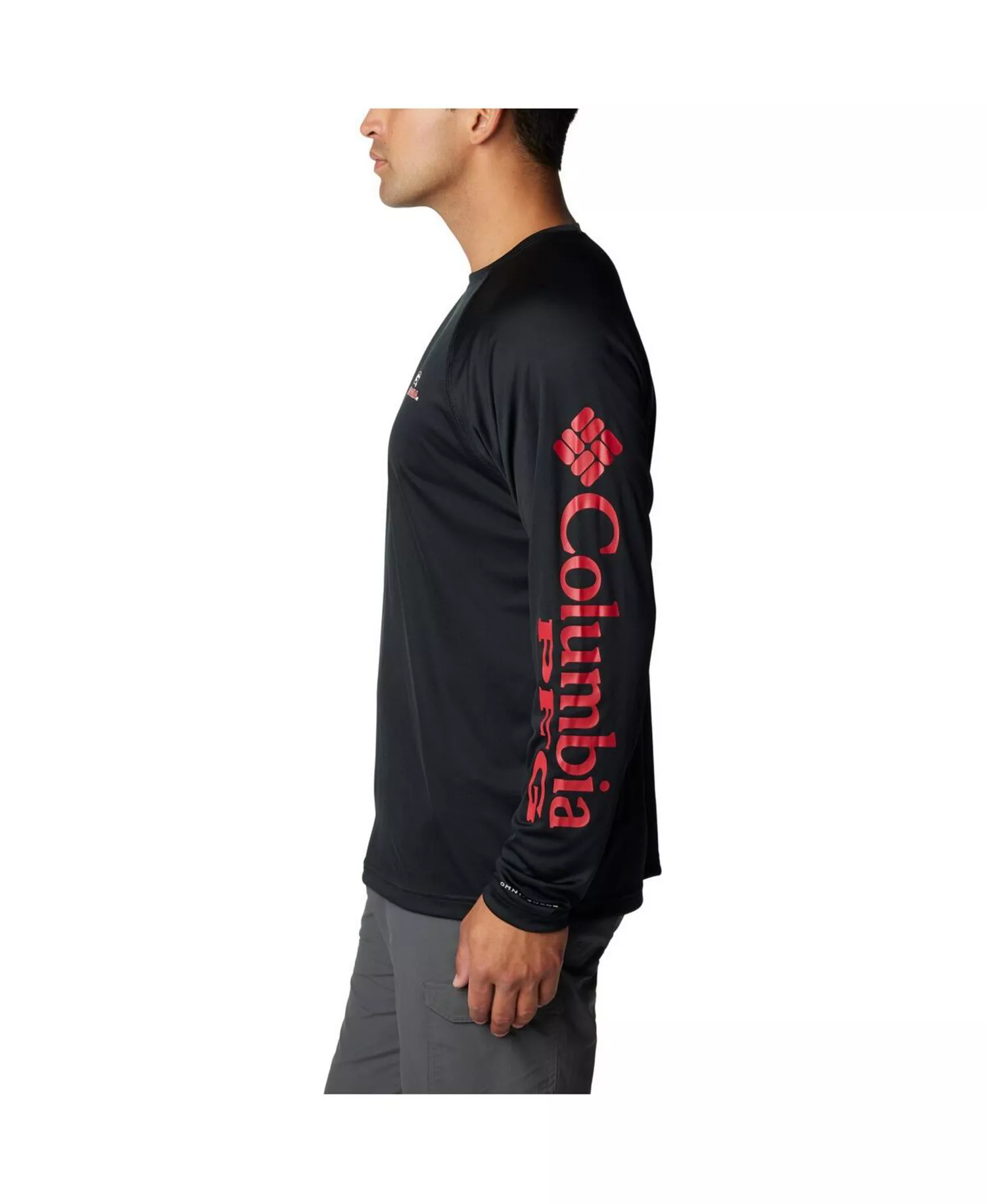 Men's Black Georgia Bulldogs Terminal Tackle Omni-Shade Raglan Long Sleeve T-shirt - Black - M