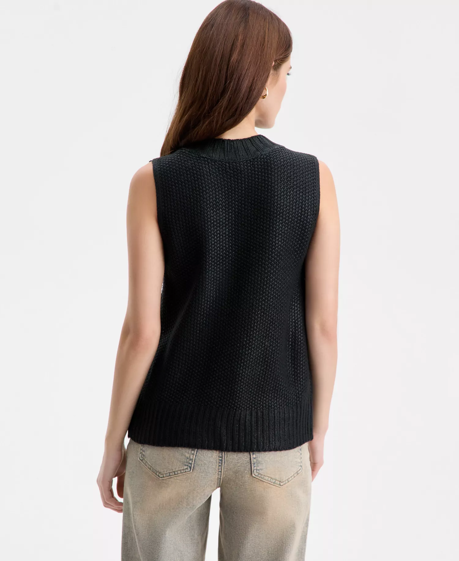 Women's Shine Sleeveless Sweater, Macy's Exclusive - Black - L