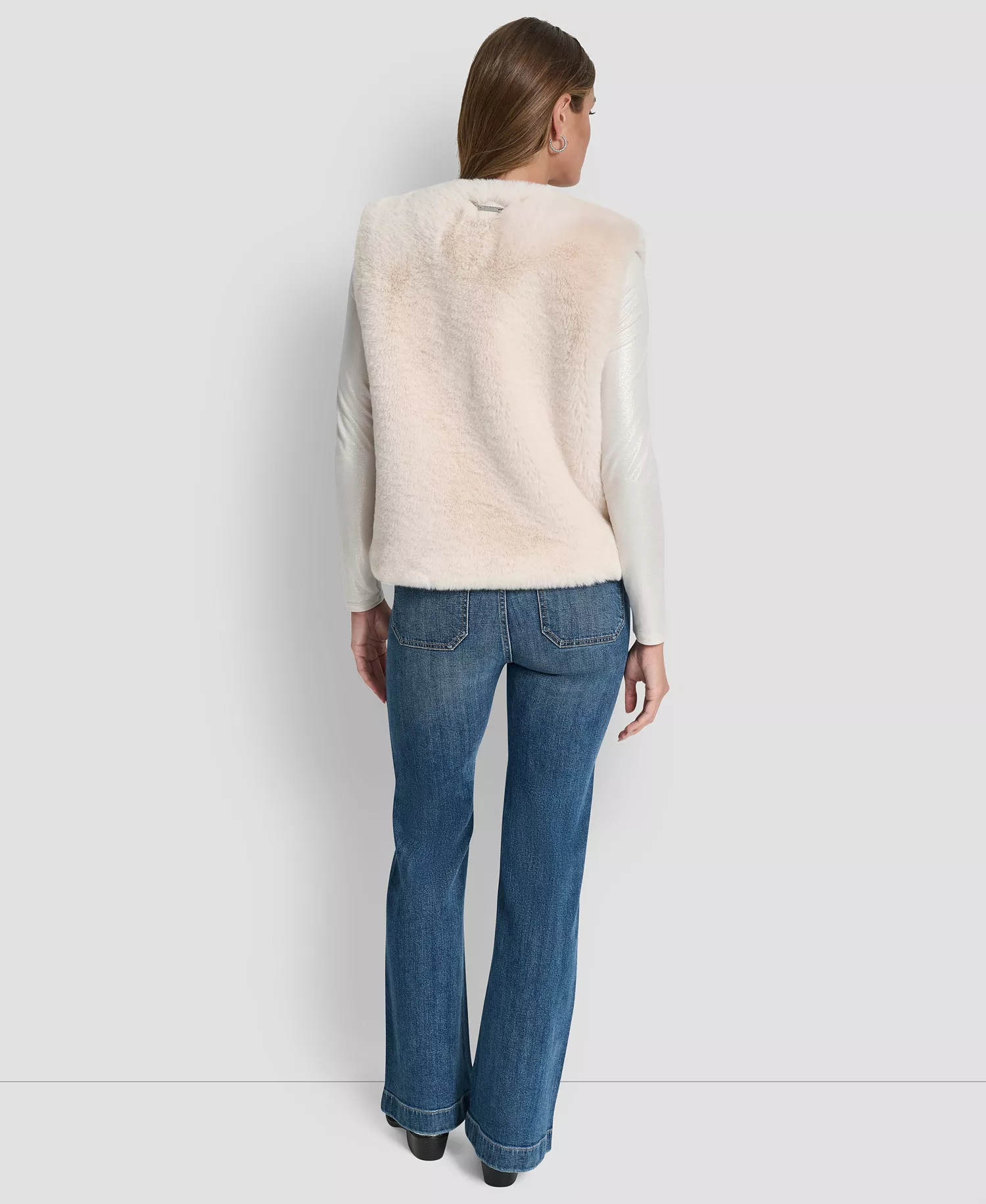 Women's Crewneck Sleeveless Vest - Ivory - L