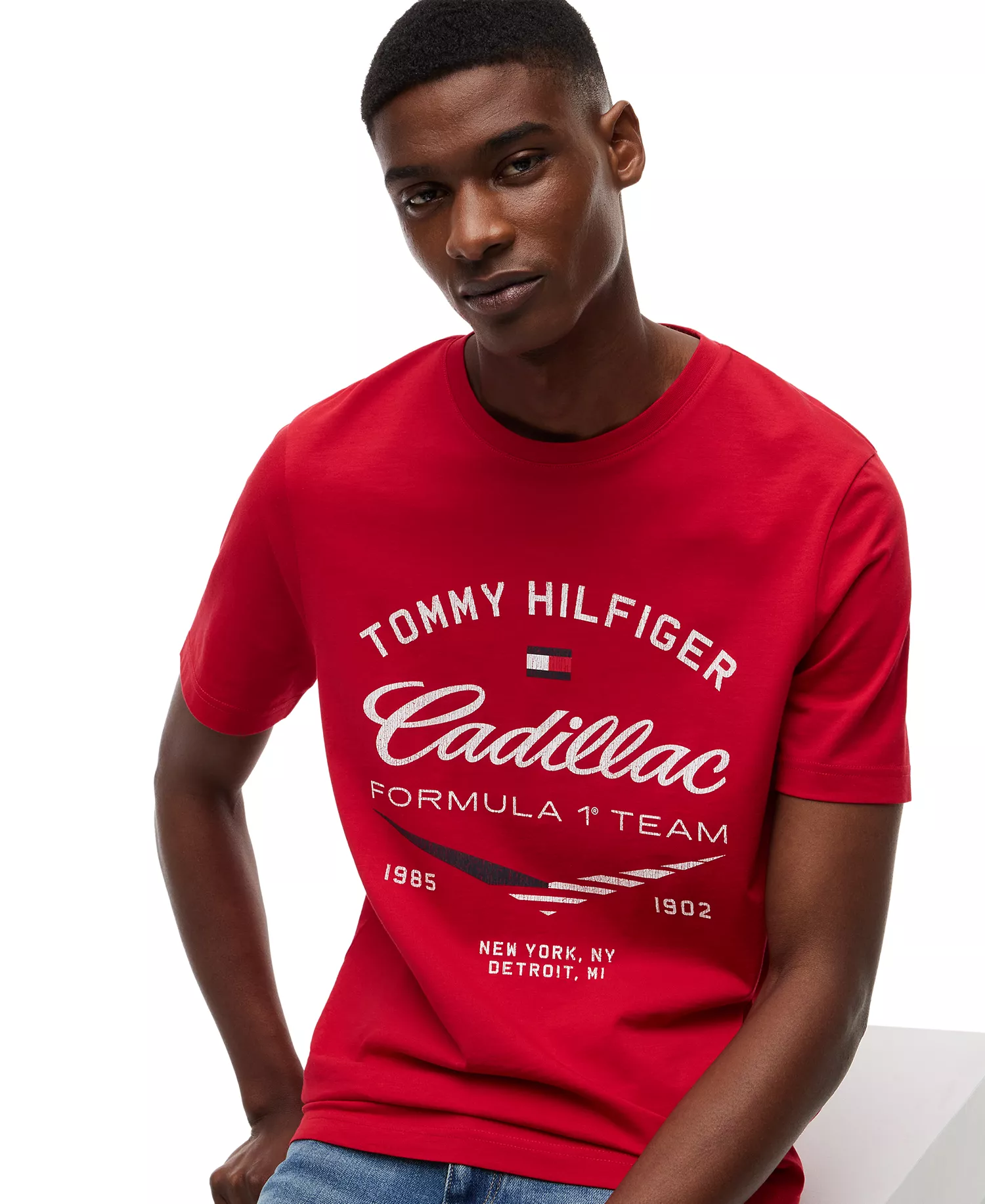 x Cadillac F1® Men's Varsity Graphic T-Shirt - Red - L