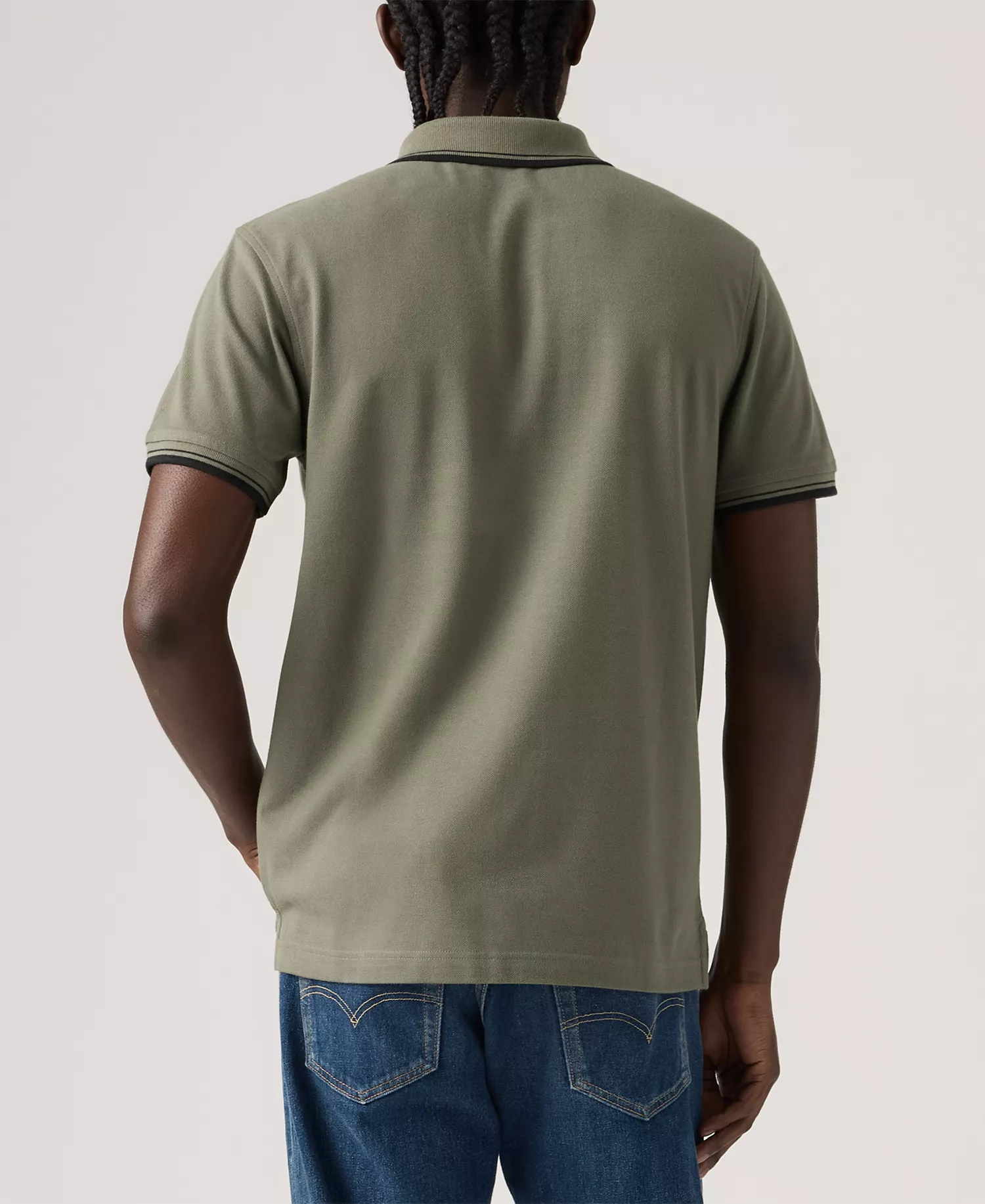 Men's Housemark Regular-Fit Short-Sleeve Polo Shirt - STRIPE MULLED BASIL - M