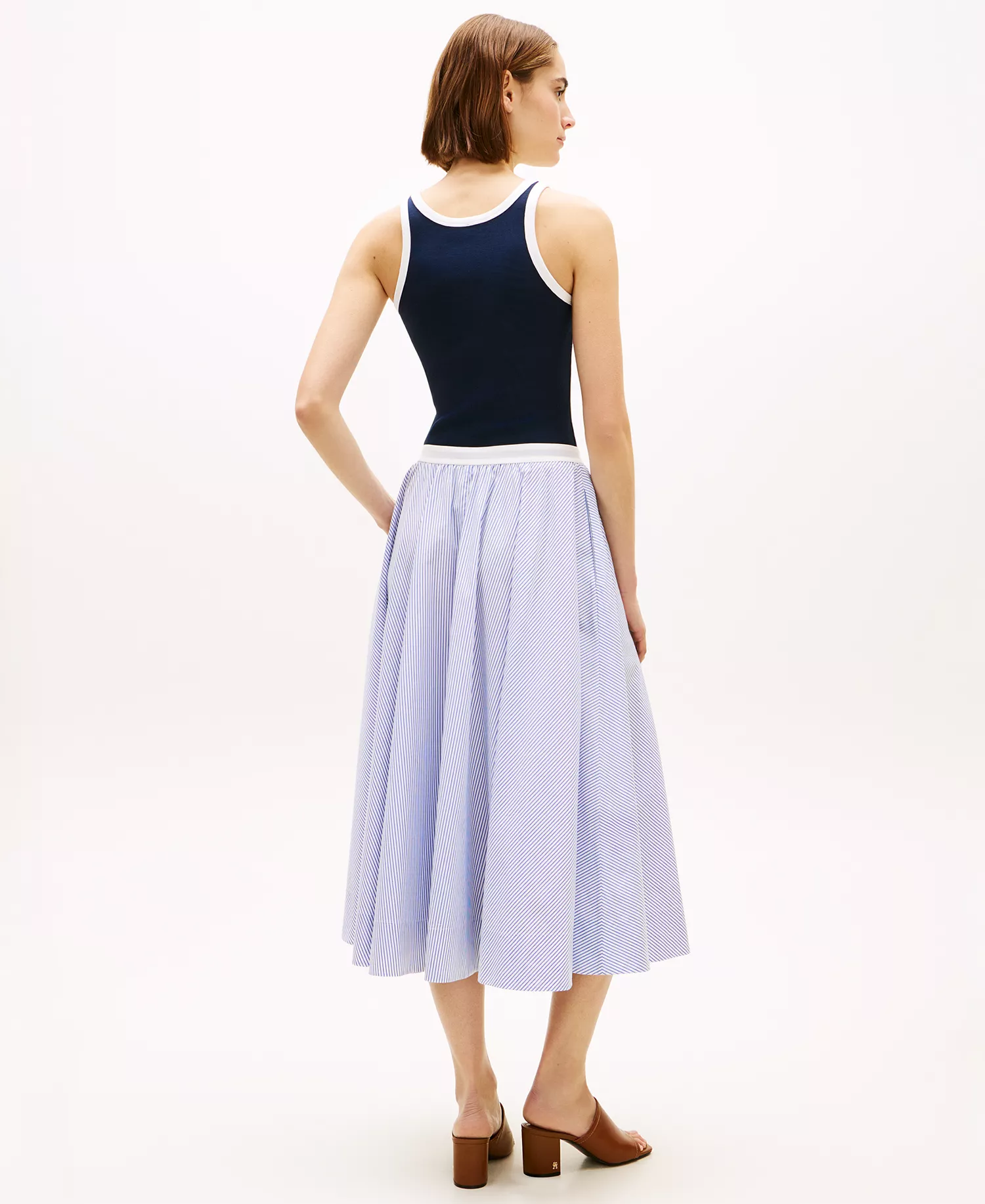 Women's Pull-On Midi Skirt - Blue - L