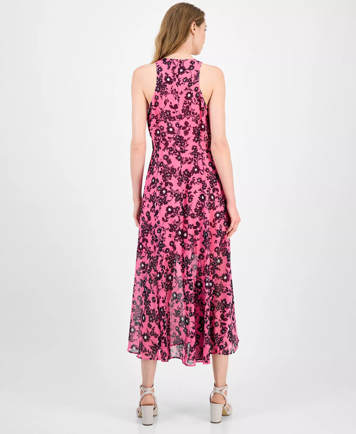 Women's Floral Sleeveless Maxi Dress - Dahlia/ Sky Captain - 16