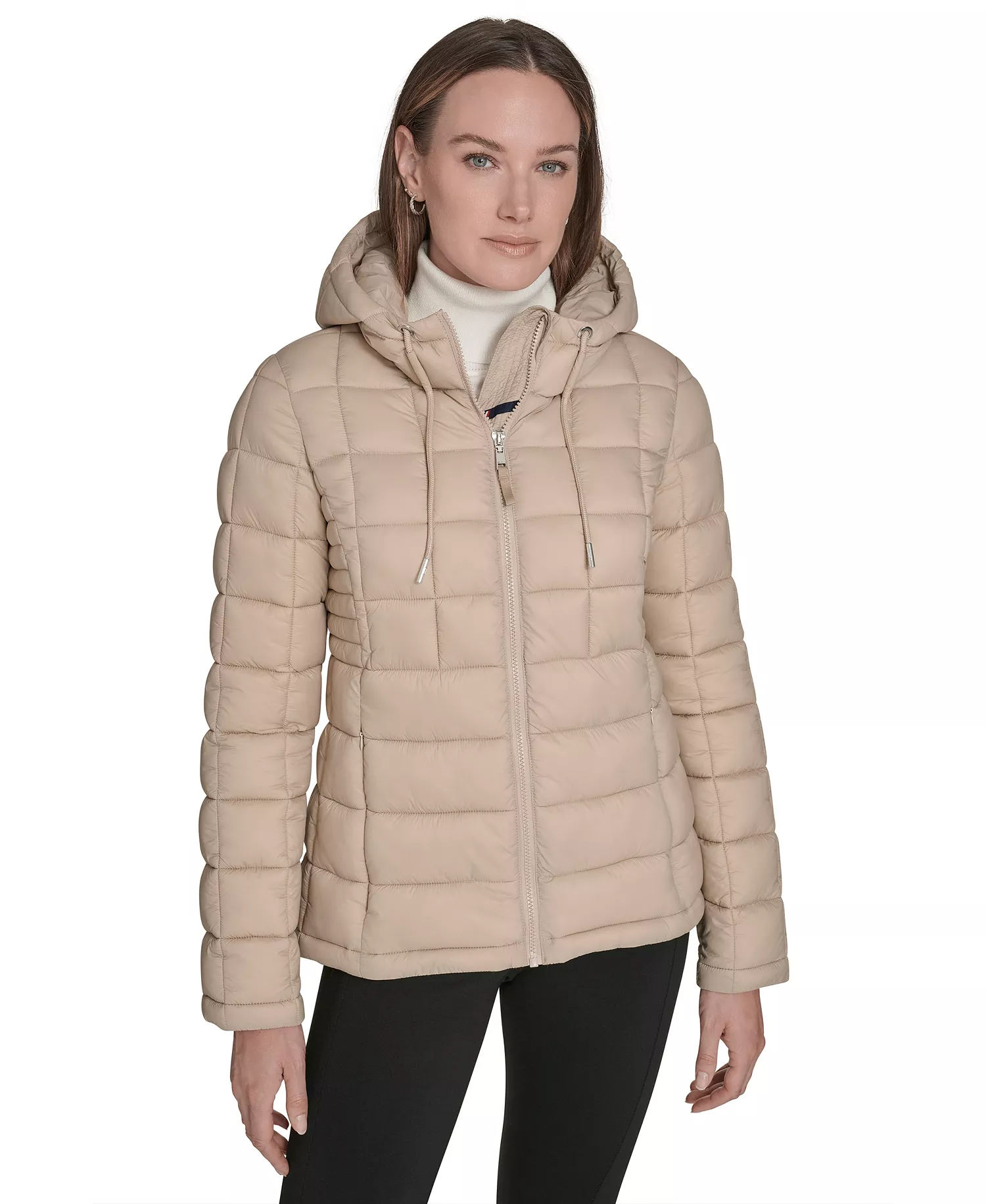 Women's Packable Hooded Puffer Jacket - Chino - L