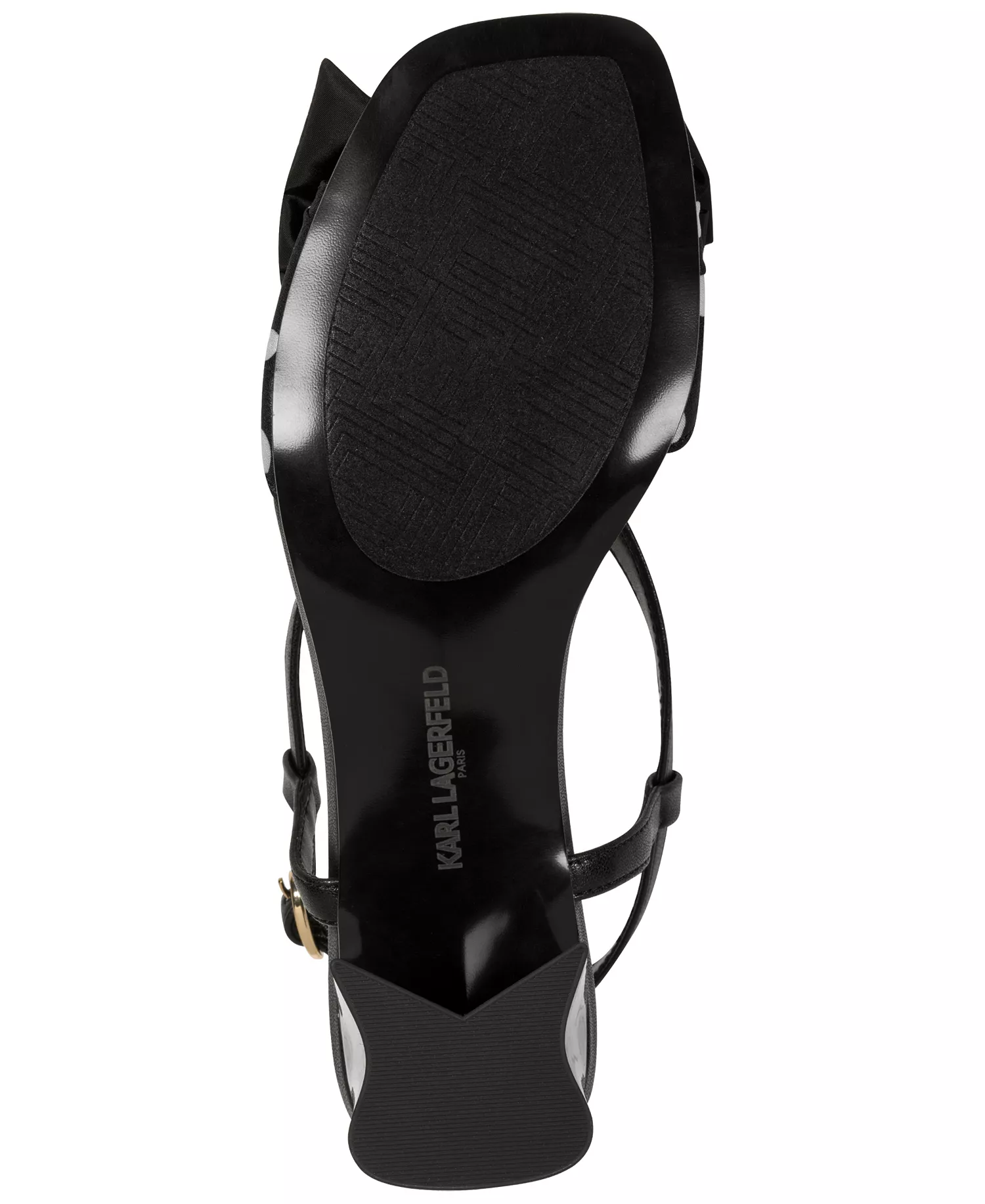 Suttyn Bow Polka-Dot Heeled Sandals - Black/White - 10