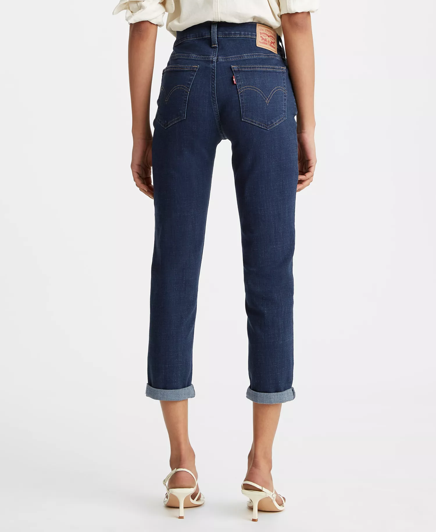 Women's Relaxed Boyfriend Tapered-Leg Jeans - Cobalt Layer - 26