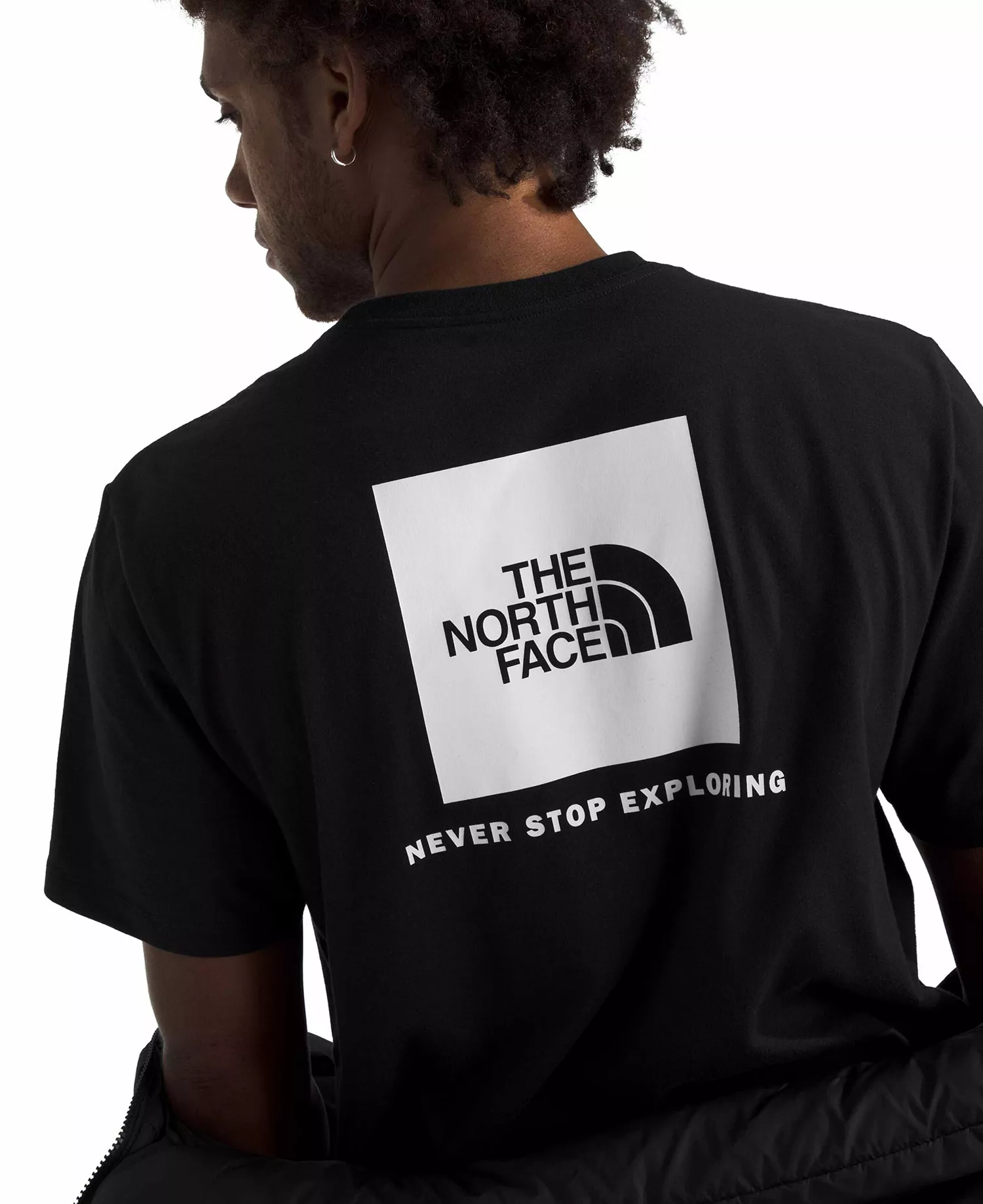 Men's Short Sleeve Core Box Never Stop Exploring T-shirt - Black, White - L