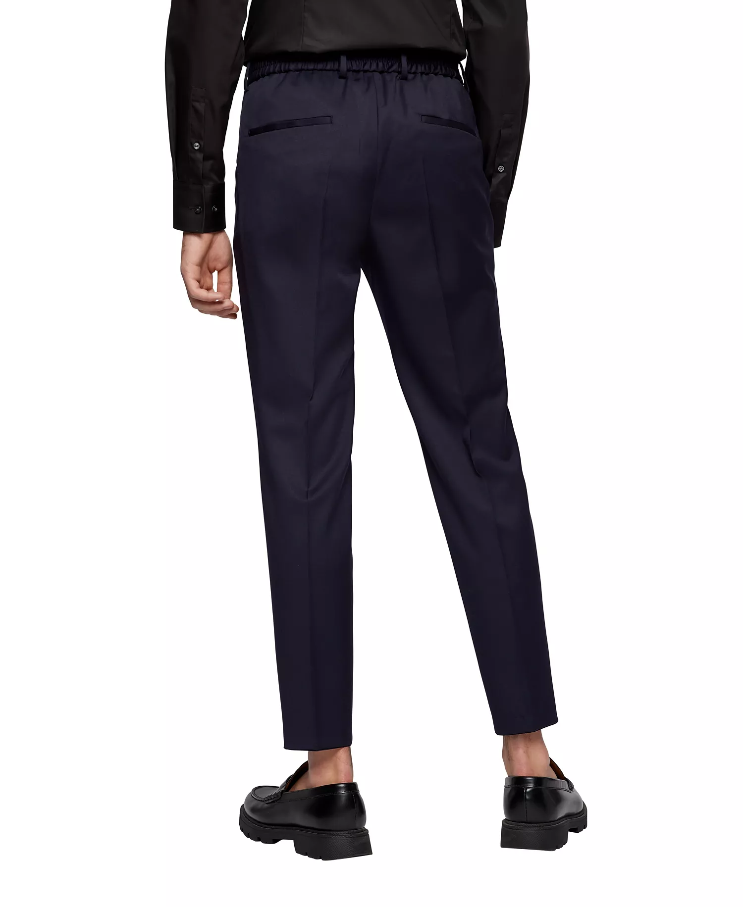 Men's Drawstring Trousers - Dark Blue - 28R