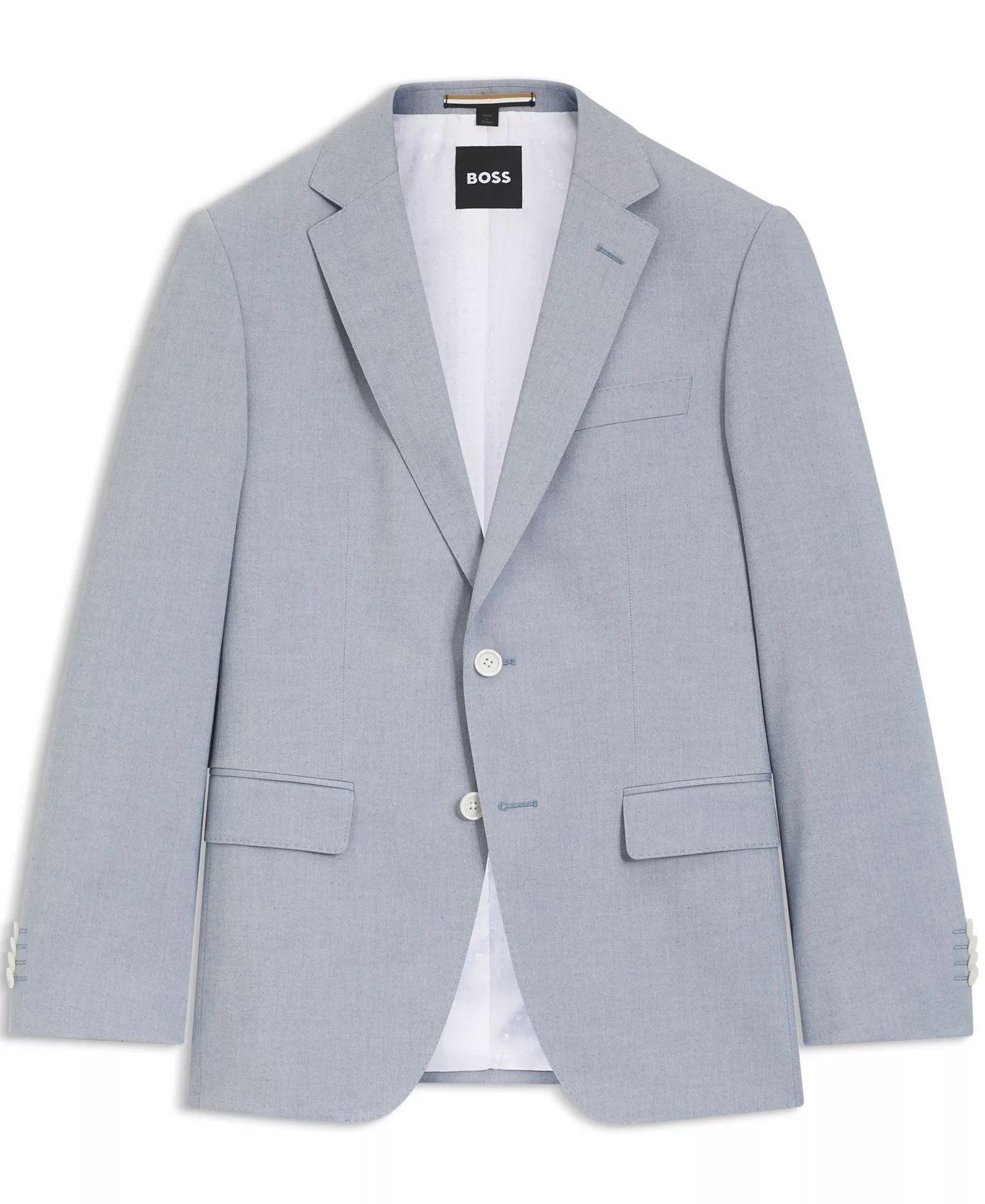 BOSS by Men's Patterned Chiffon Slim-Fit Jacket - Open Blue - 36R