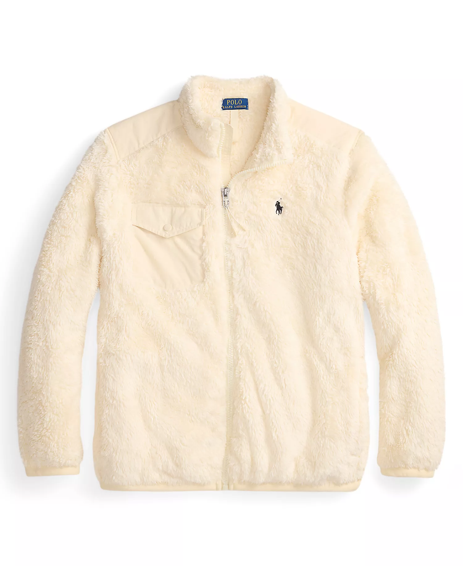 Men's Long Sleeve Curly Pile Fleece Jacket - Andover Cream - XL
