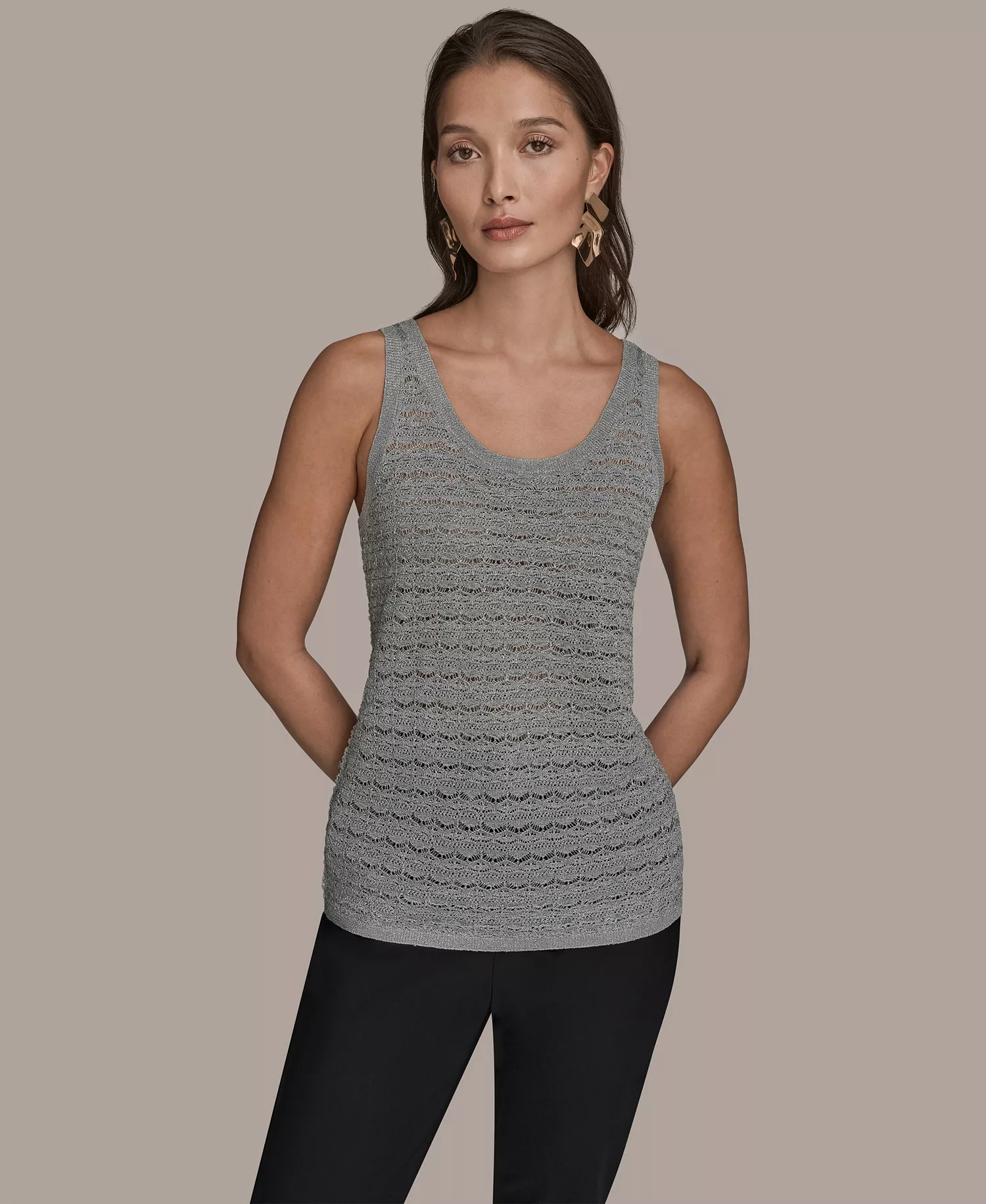 Women's Scoop Neck Tank Sweater - Vapor - L