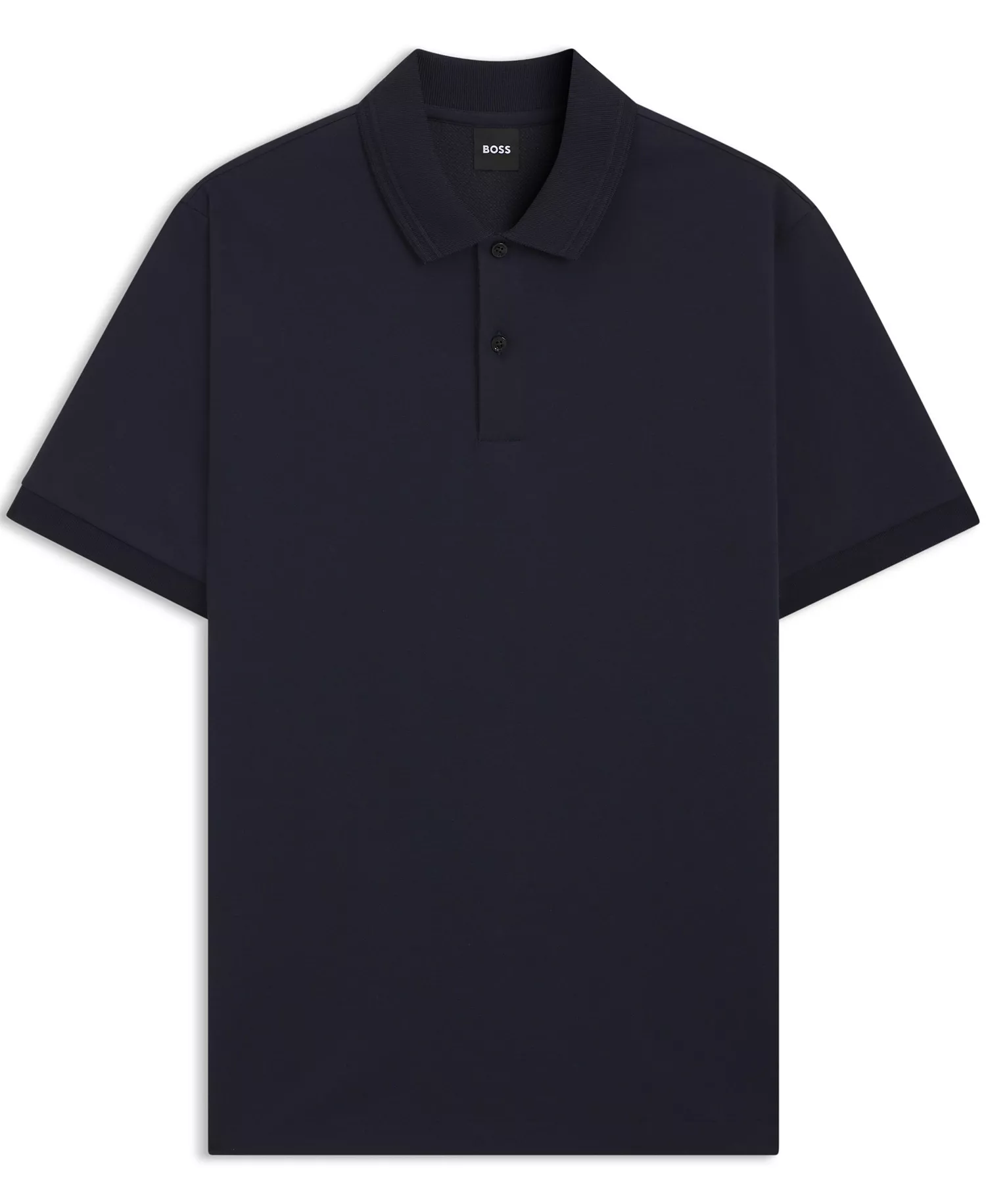 Men's Monogram Under Placket Cotton-Blend Polo Shirt - Dark Blue - L